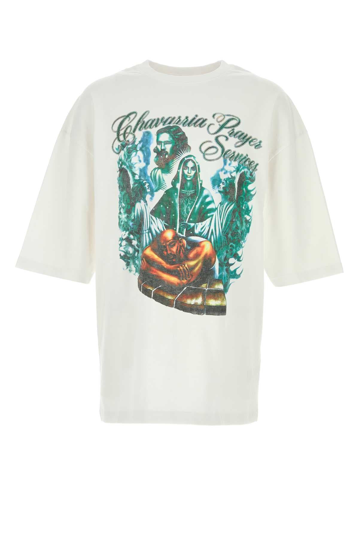 White cotton oversize Chavarria Prayer Services t-shirt