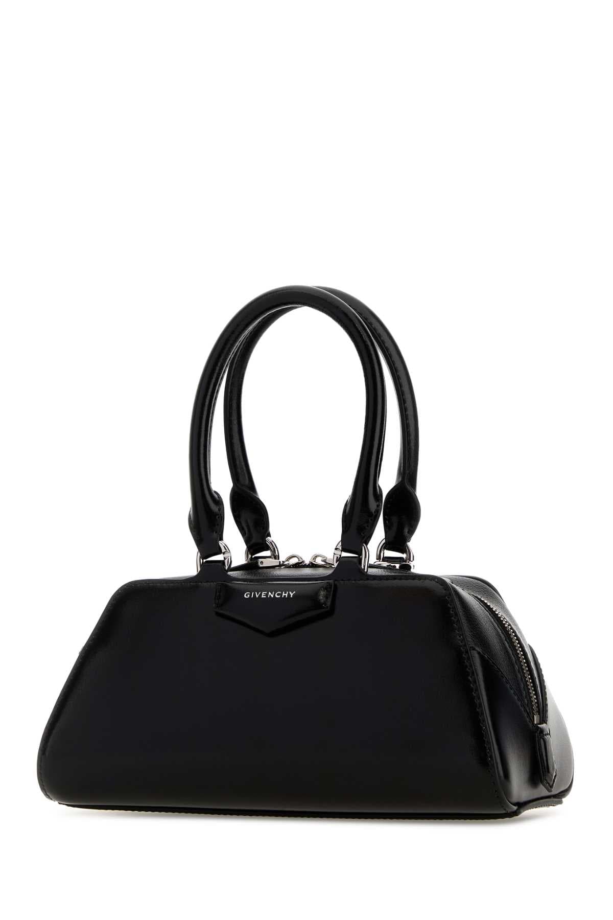 Black leather mini Antigona East-West handbag - мініатюра 2