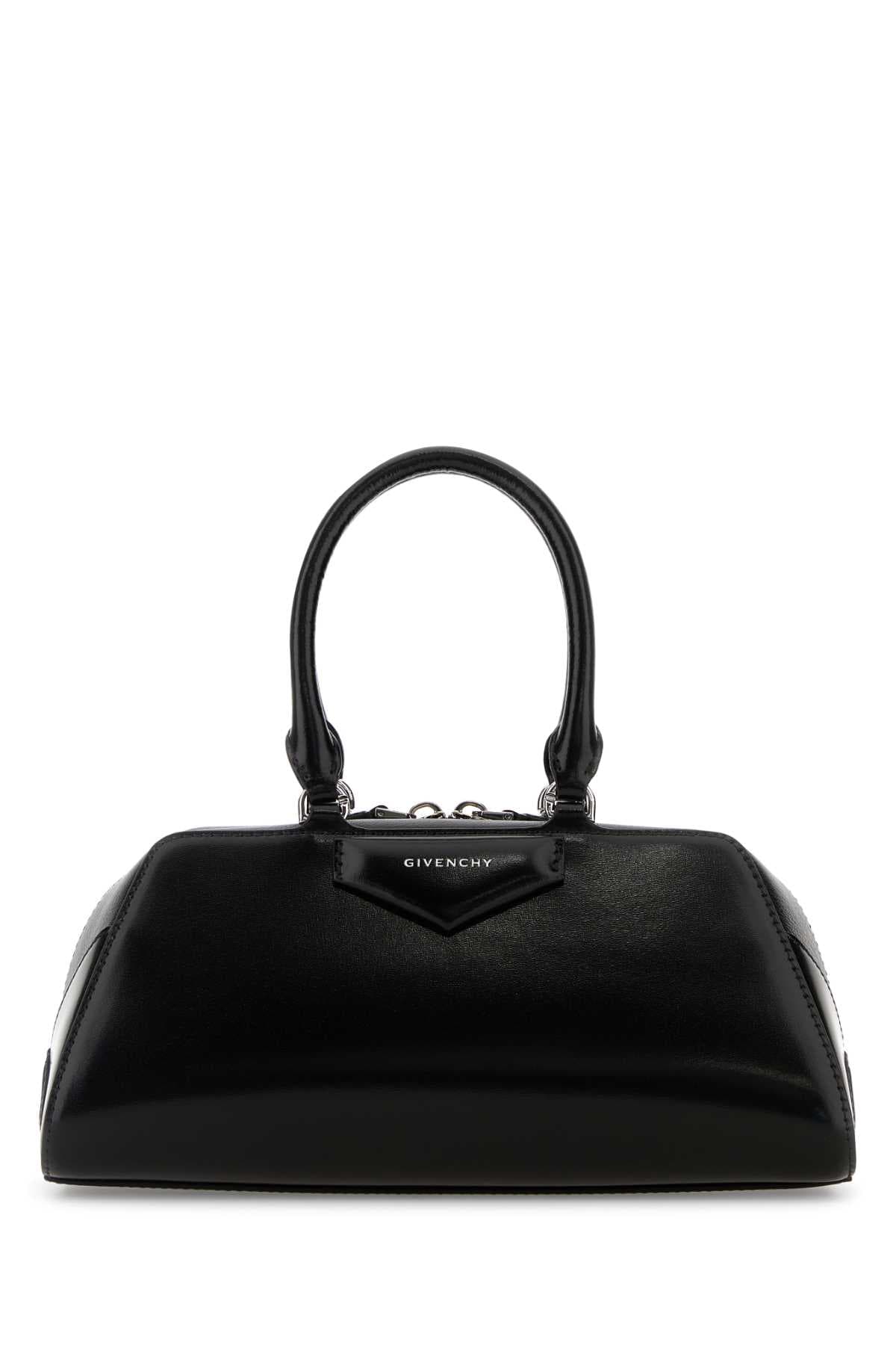 Black leather small Antigona East-West handbag