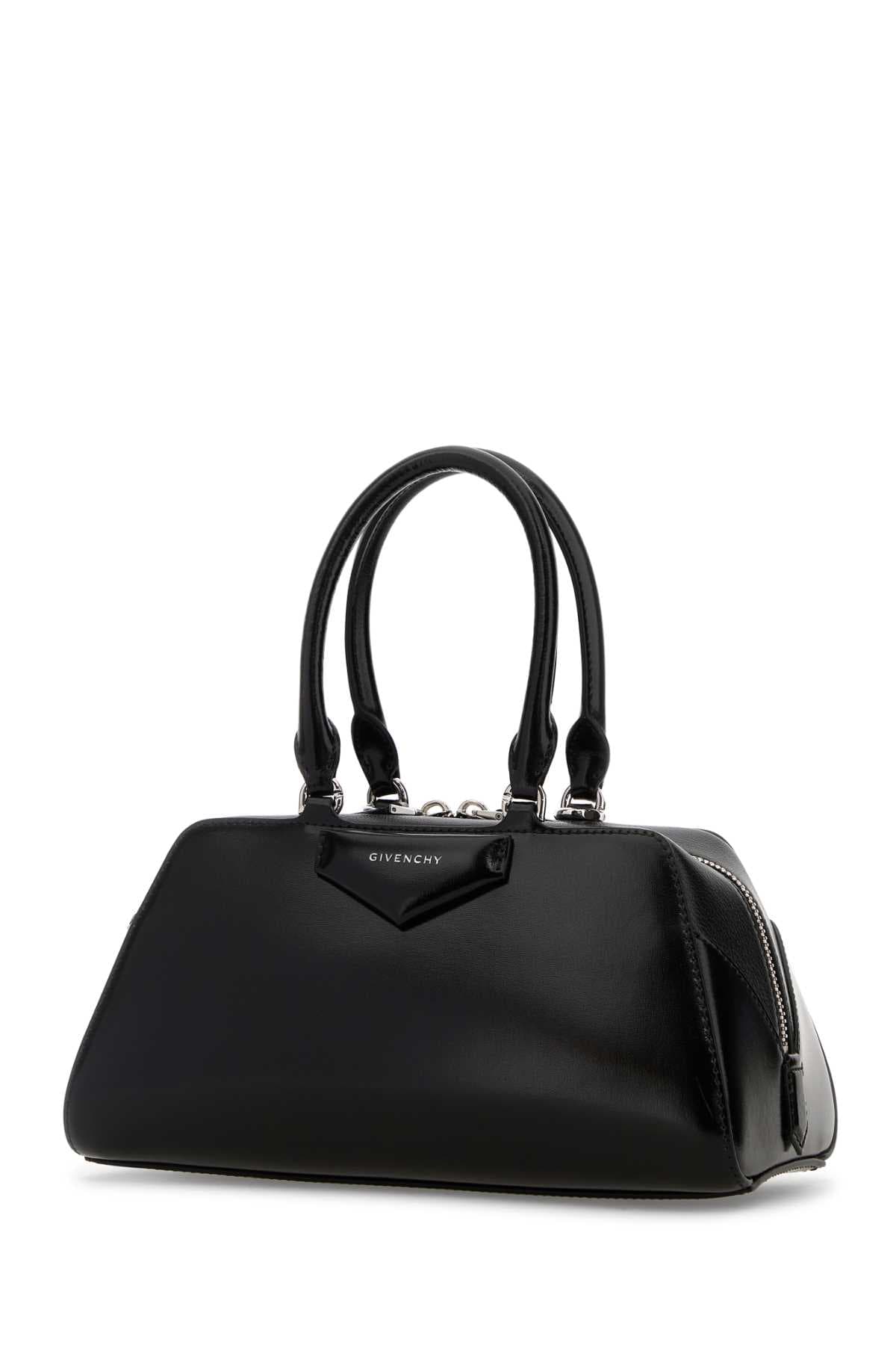 Black leather small Antigona East-West handbag - мініатюра 2