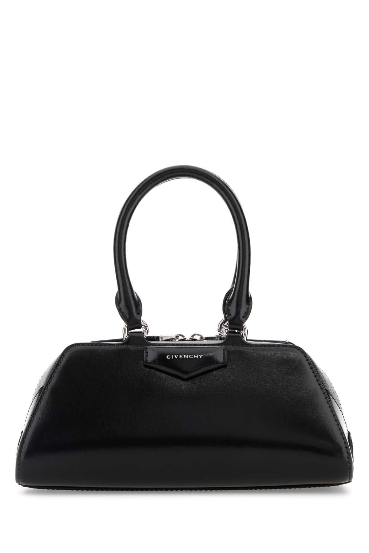 Black leather mini Antigona East-West handbag - мініатюра 3