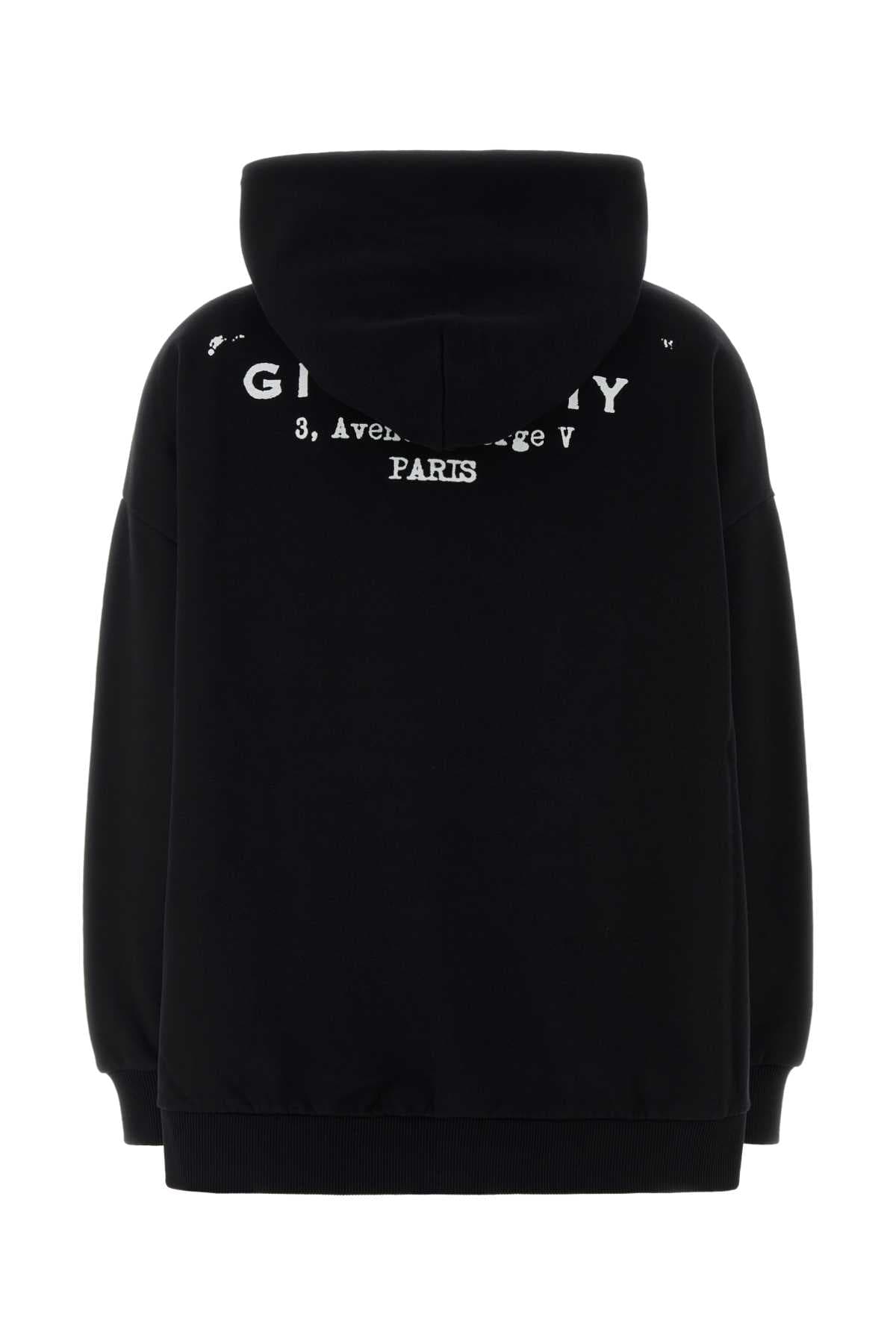 Black cotton oversize sweatshirt - мініатюра 2