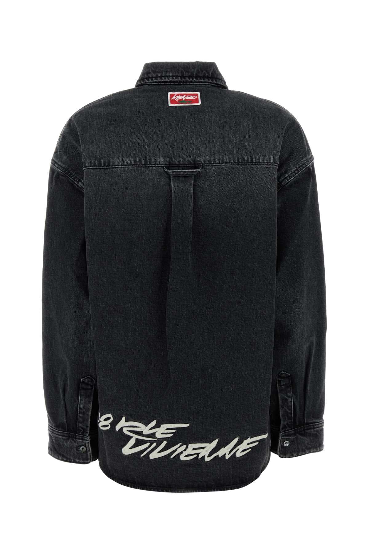 Black stretch denim shirt - мініатюра 2