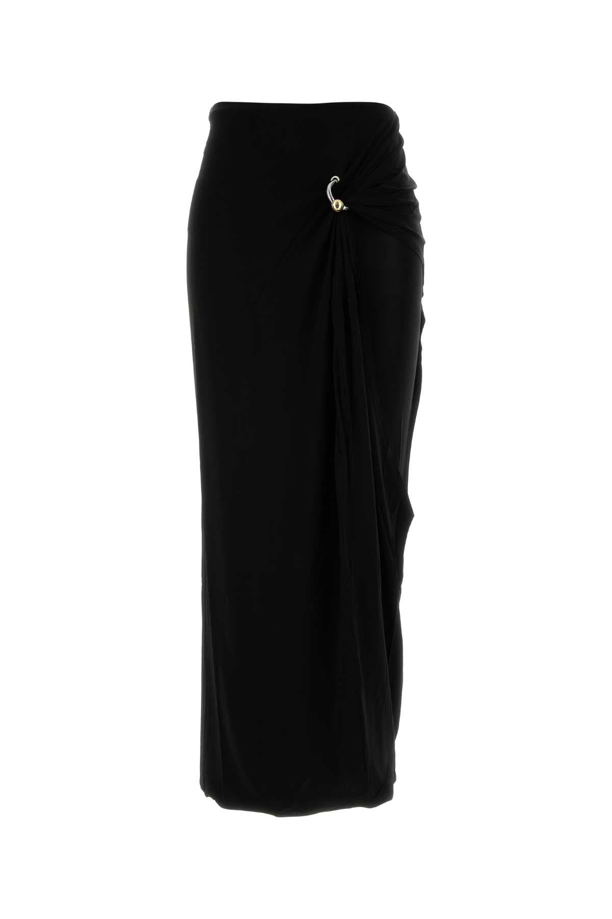 Black stretch rayon skirt