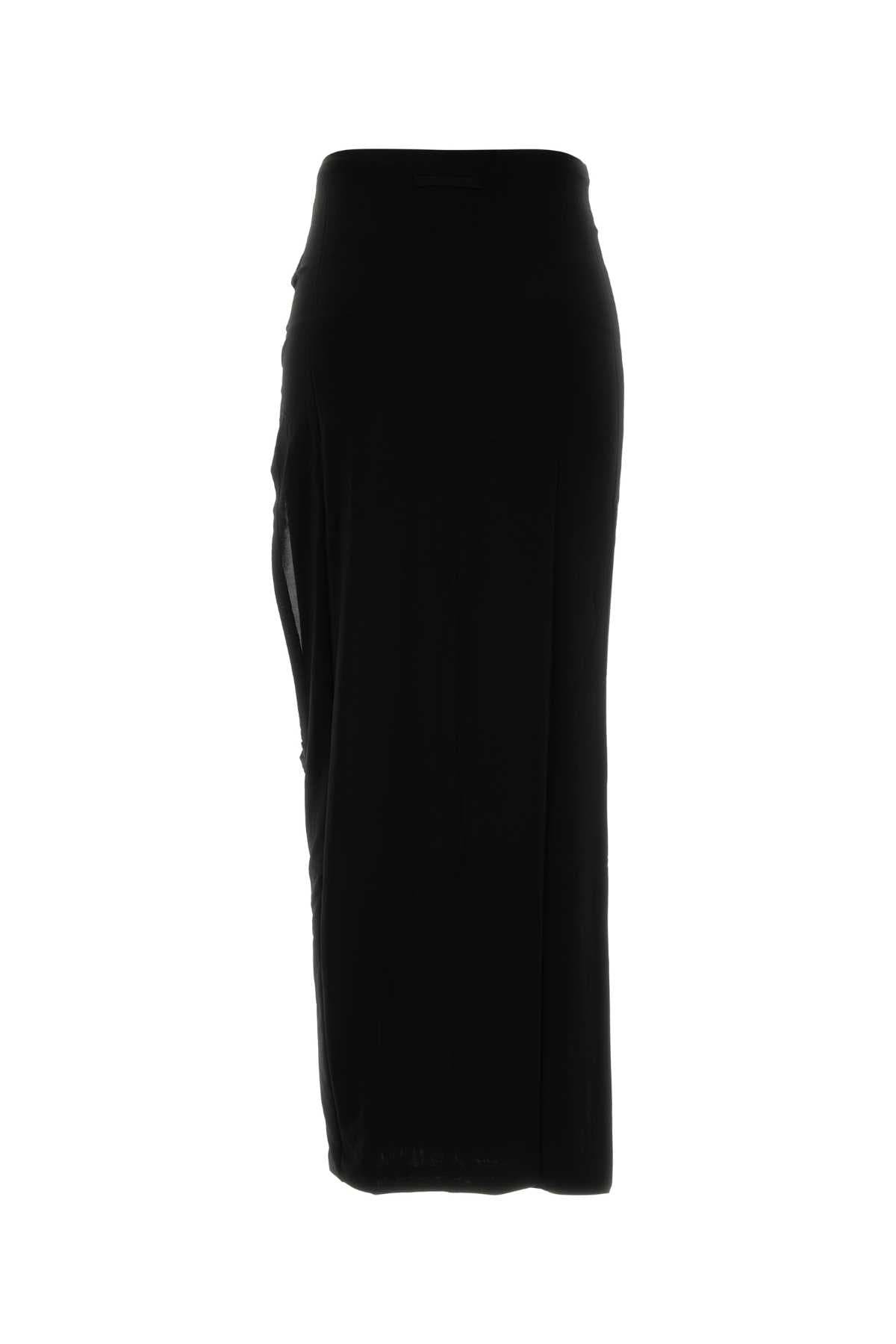 Black stretch rayon skirt - мініатюра 2