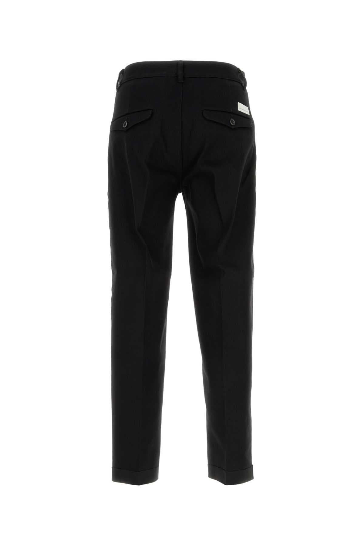 Black stretch cotton blend pant - мініатюра 2