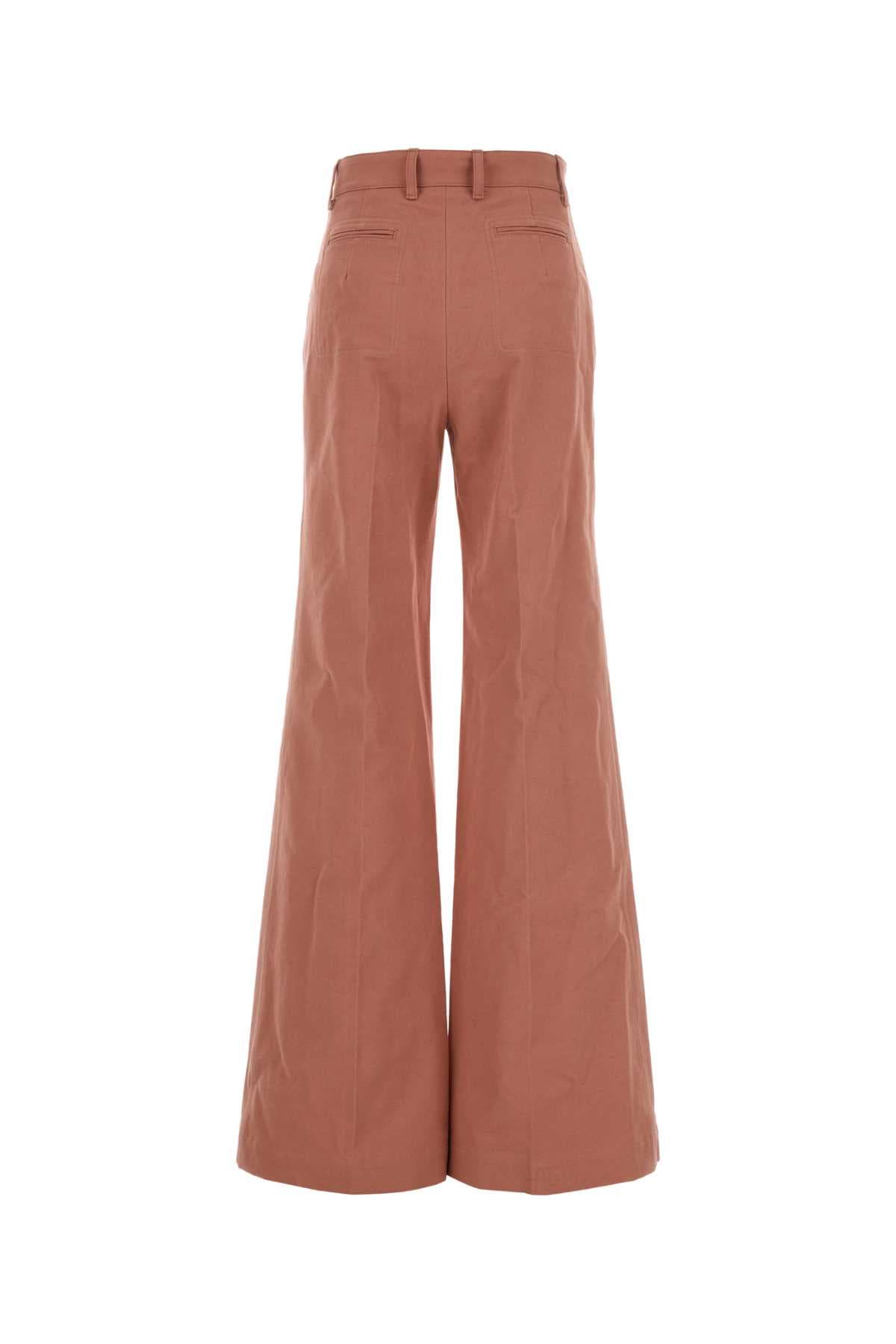 Dark pink cotton flared leg pant - мініатюра 2