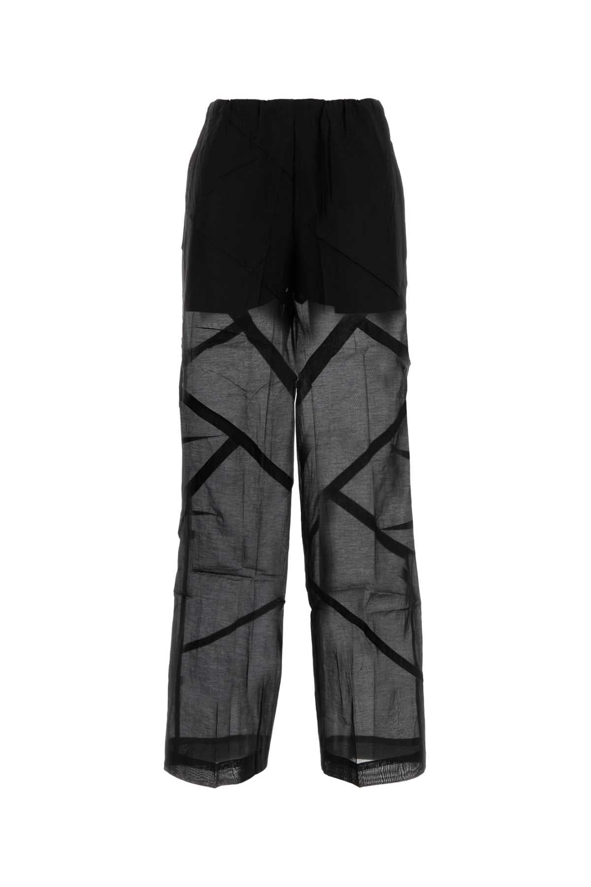 Black cotton blend pant
