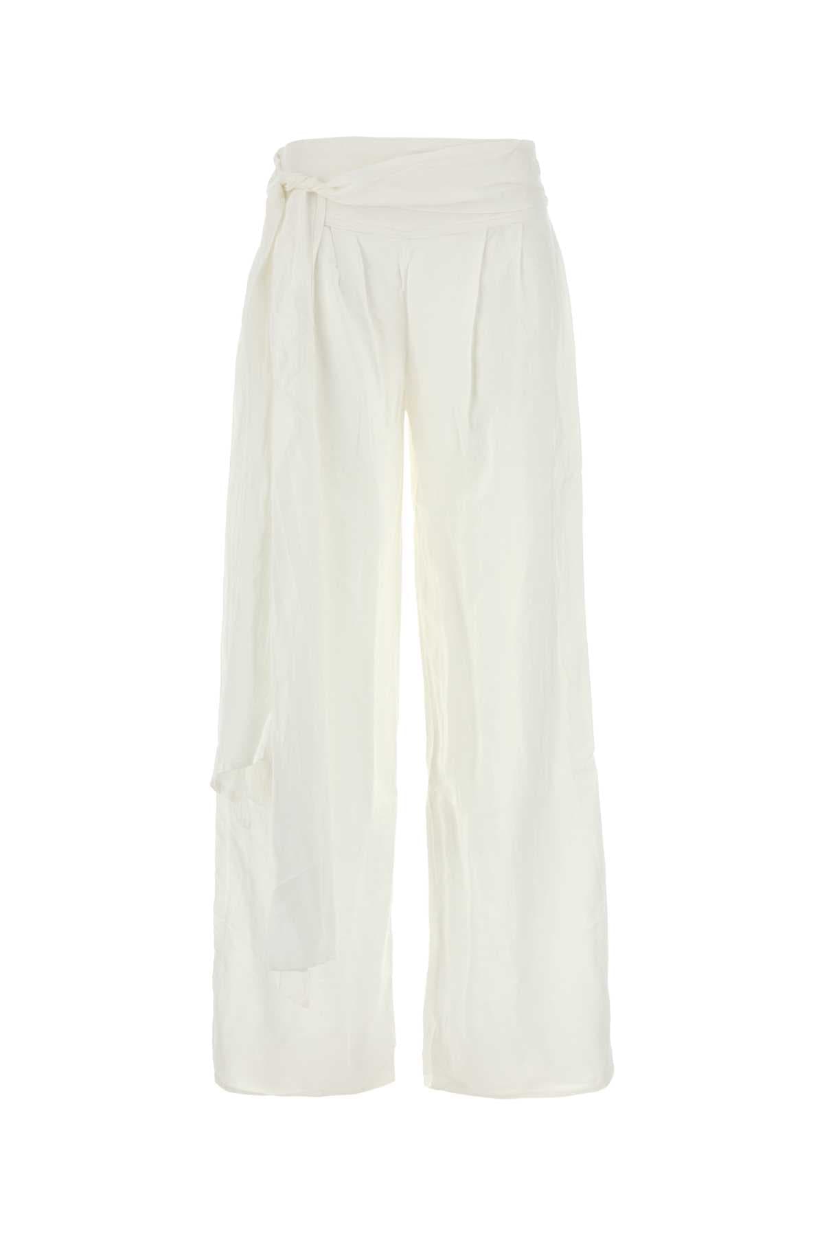 White viscose blend Sage wide-leg pant