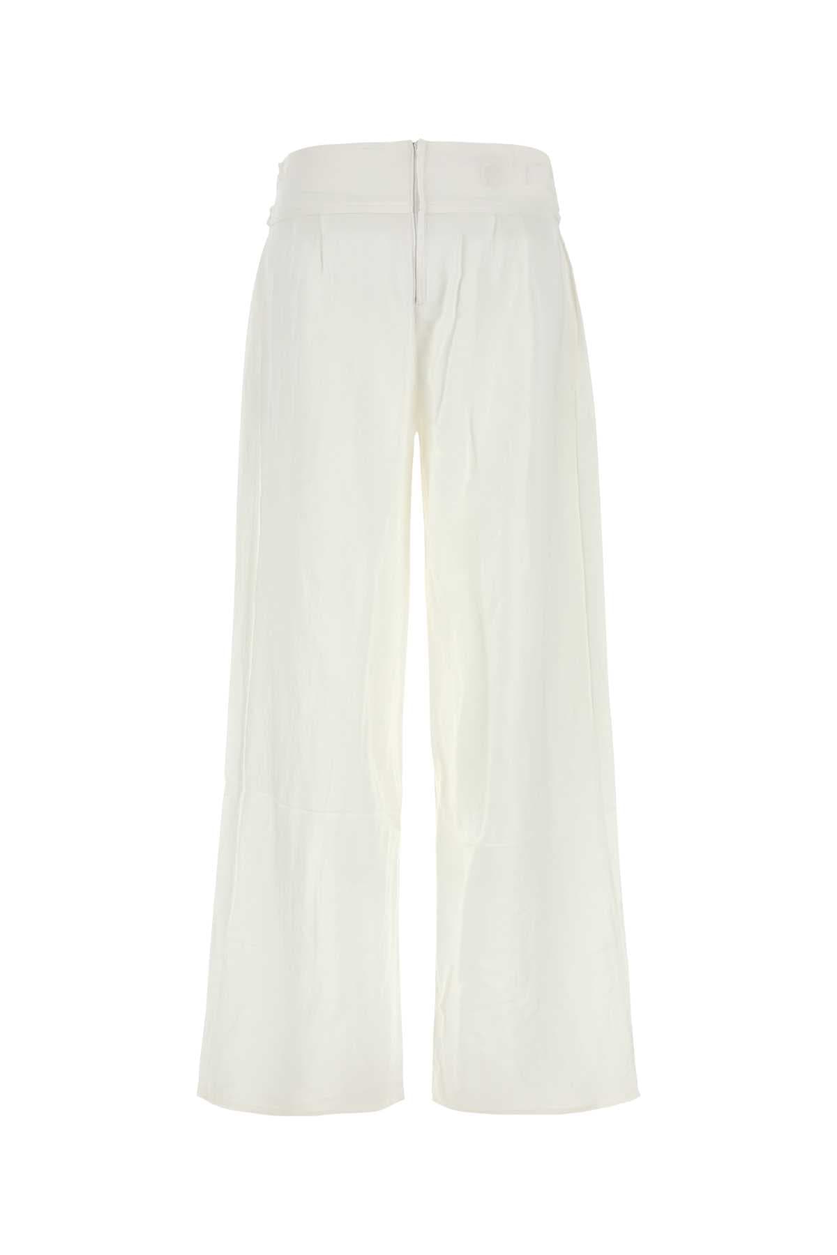 White viscose blend Sage wide-leg pant - мініатюра 2