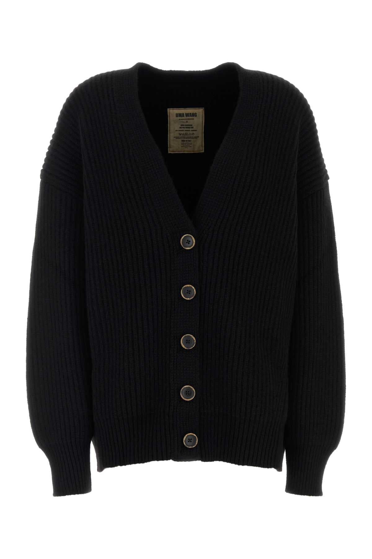 Black cashmere oversize cardigan