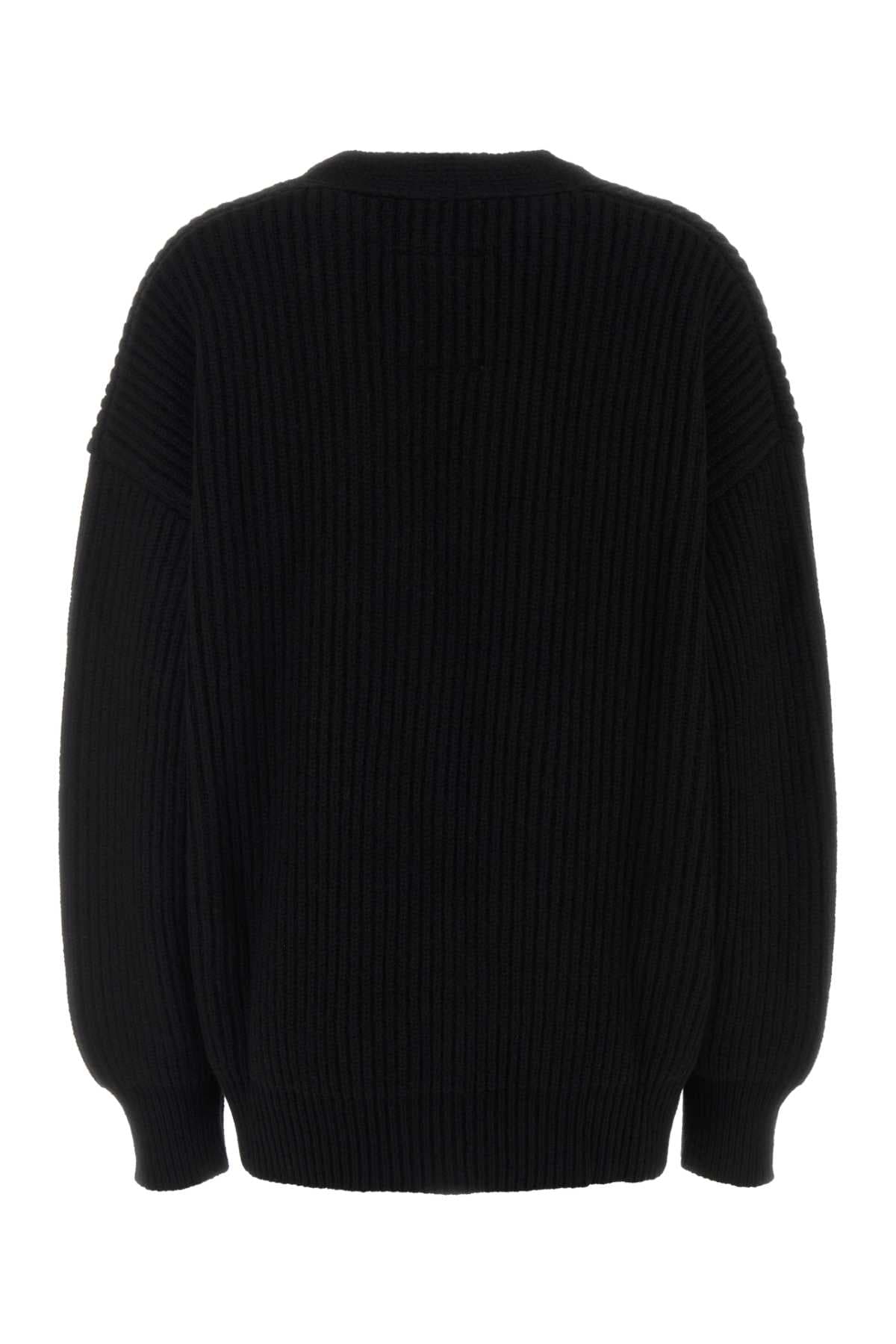 Black cashmere oversize cardigan - мініатюра 2