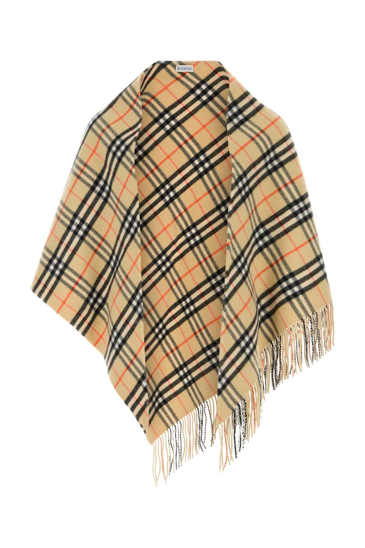 Embroidered wool blend cape