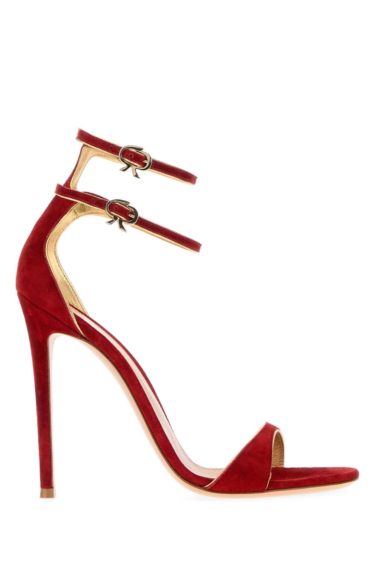 Red suede Visctorine sandals