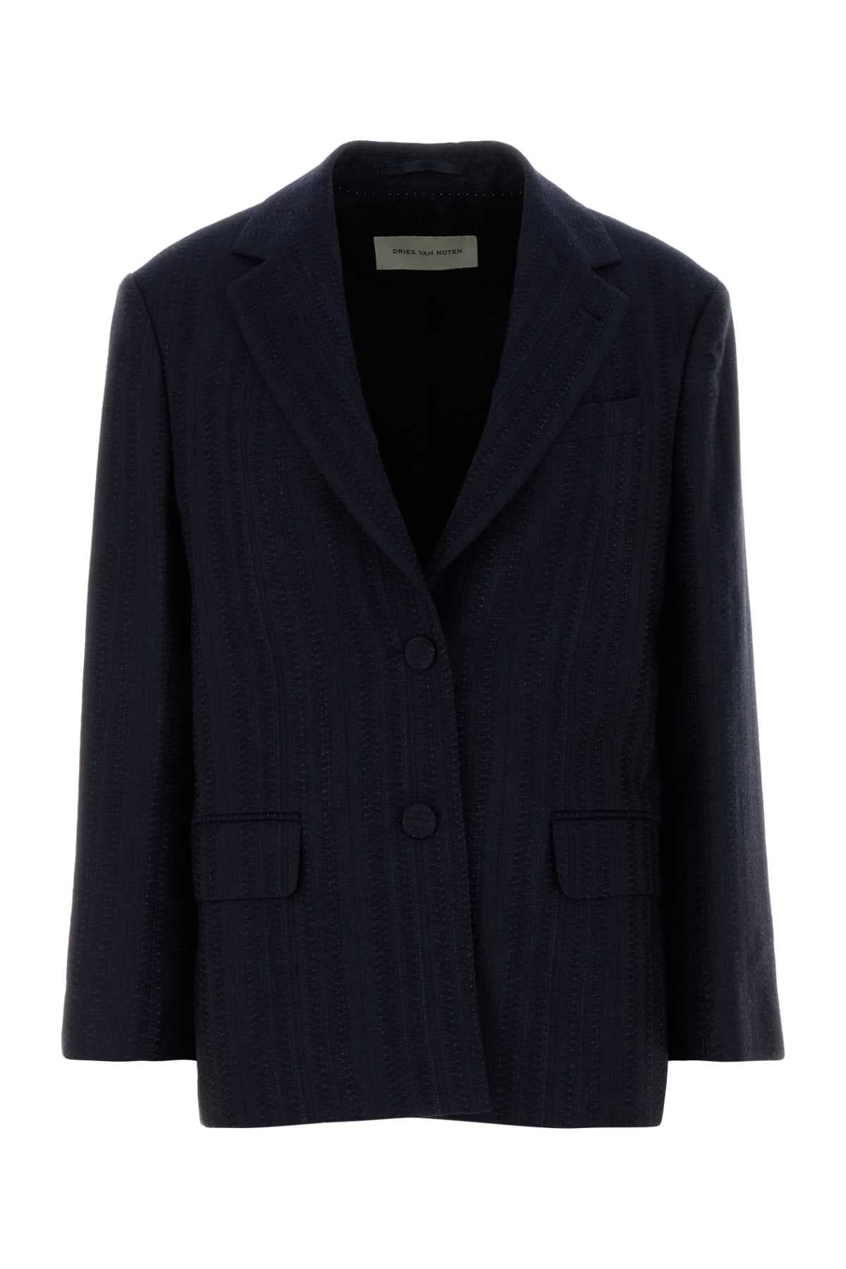 Embroidered wool blend Birdys blazer