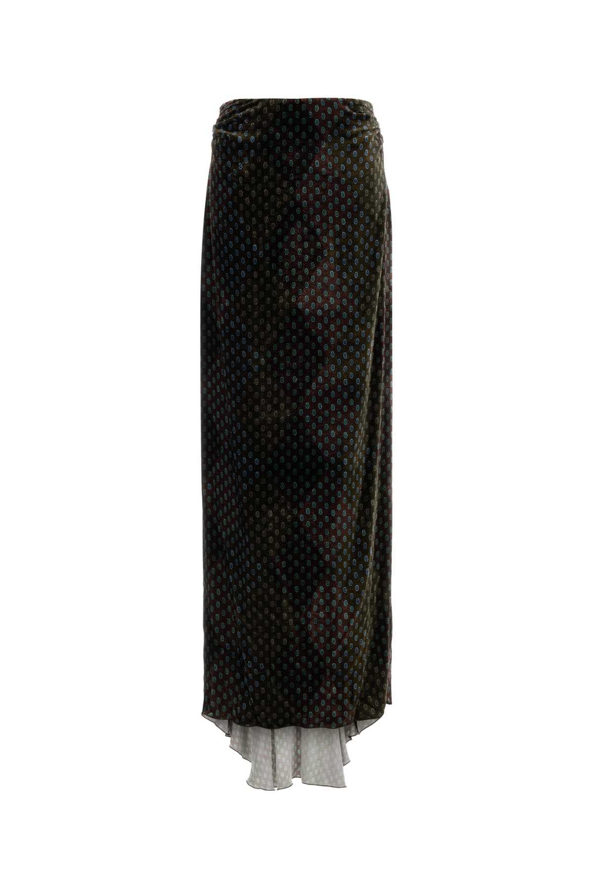 Printed velvet Salix skirt