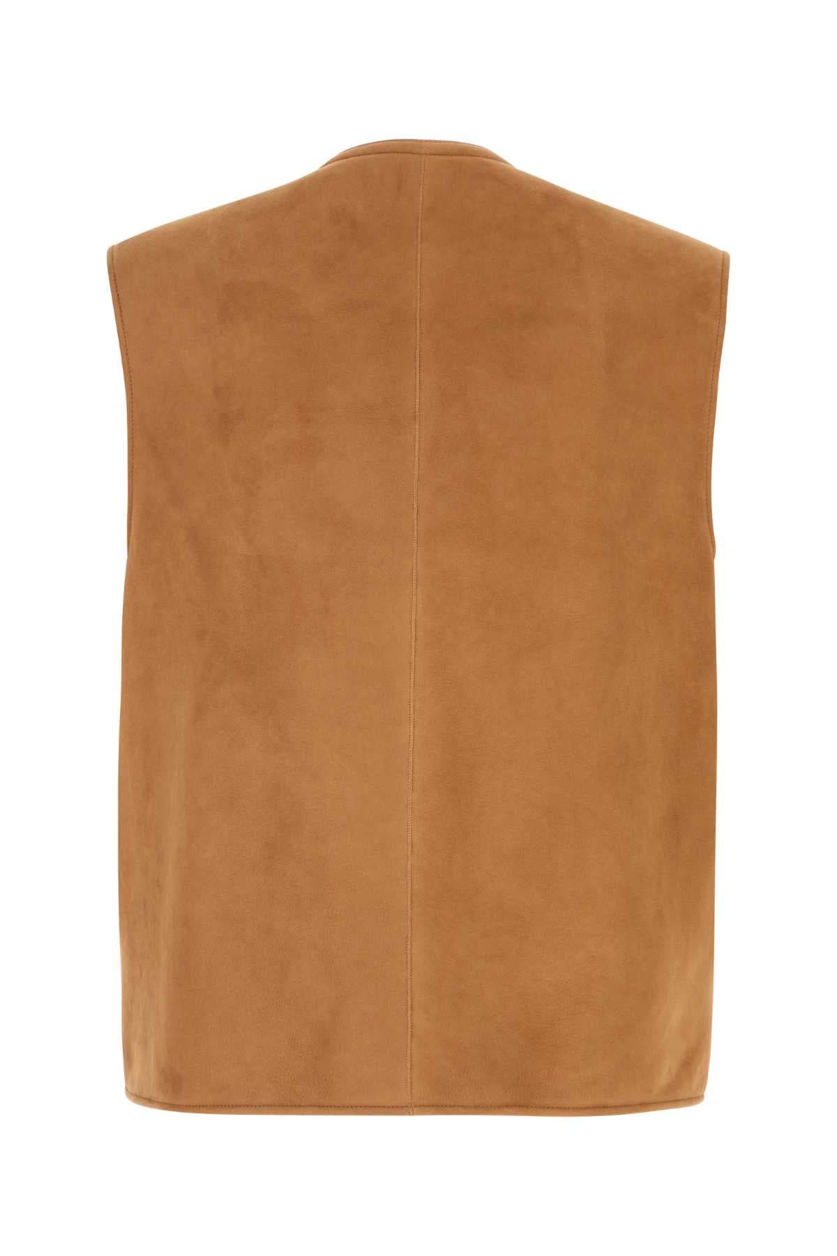 Camel shearling vest - мініатюра 2