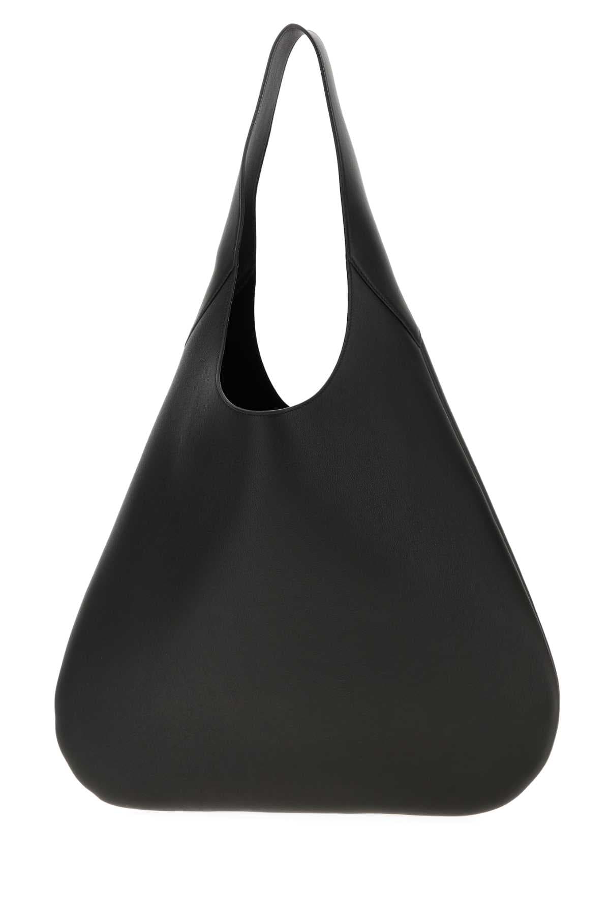 Black leather Tommaso shopping bag - мініатюра 2
