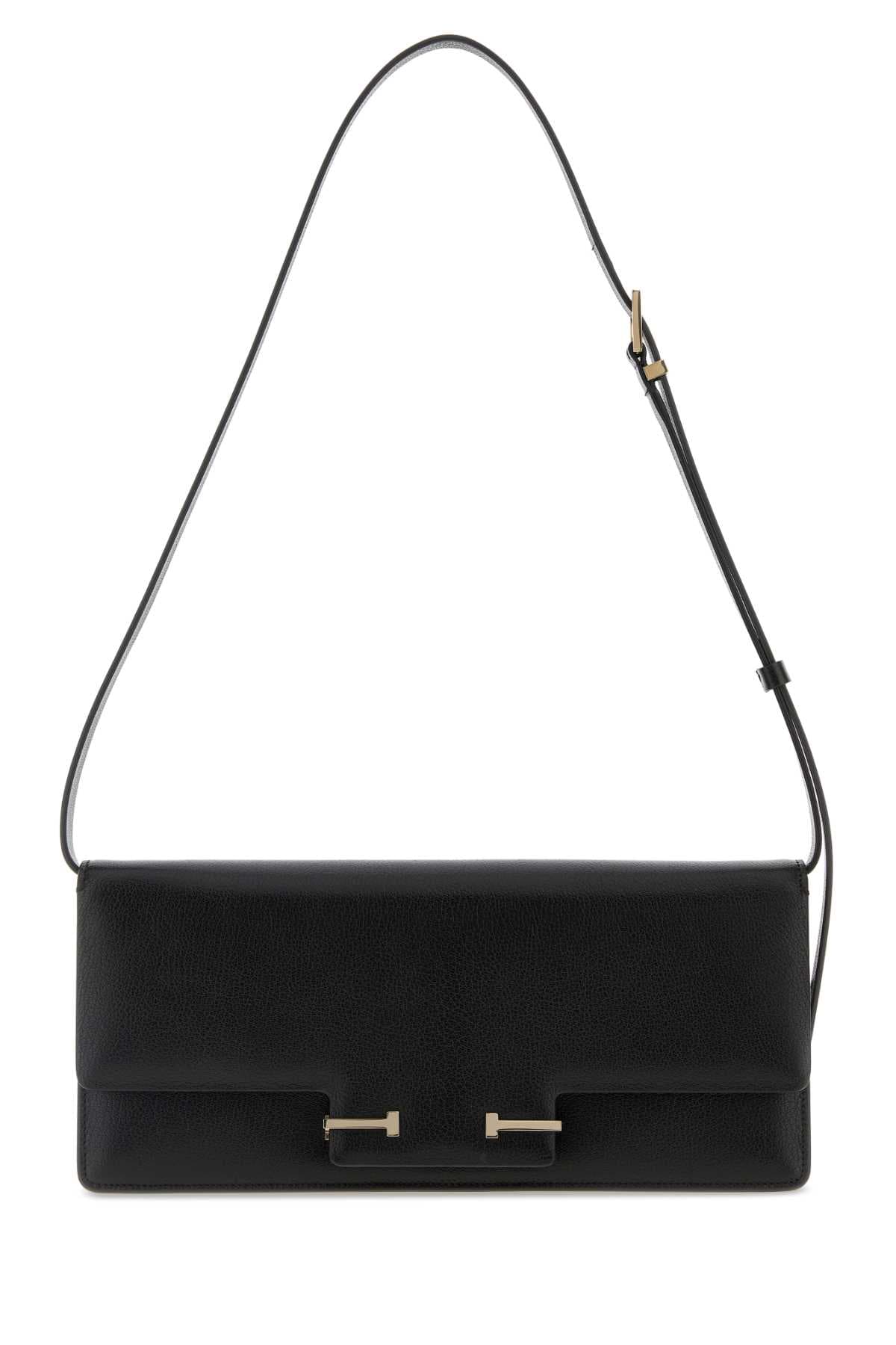 Black leather crossbody bag