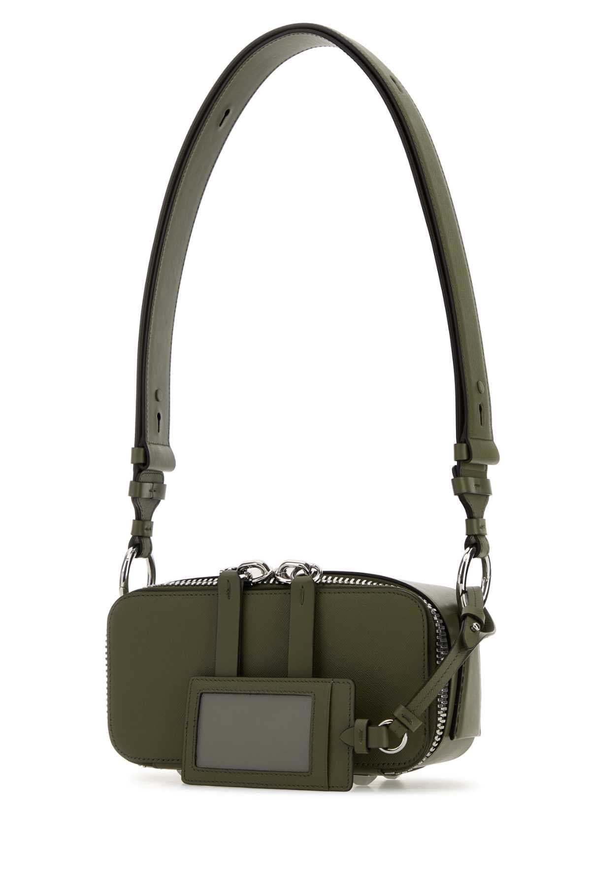 Army green leather shoulder bag - мініатюра 2