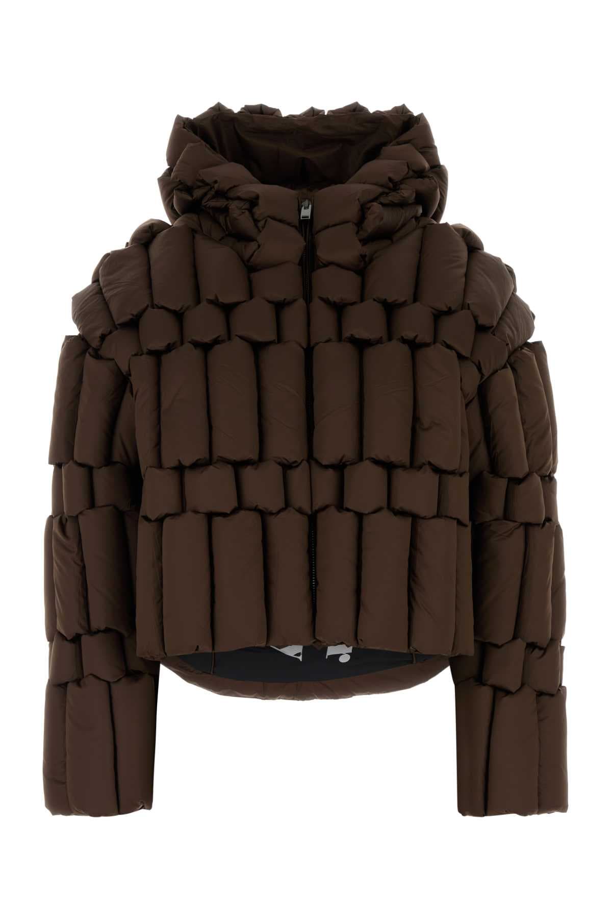 Chocolate polyester down jacket