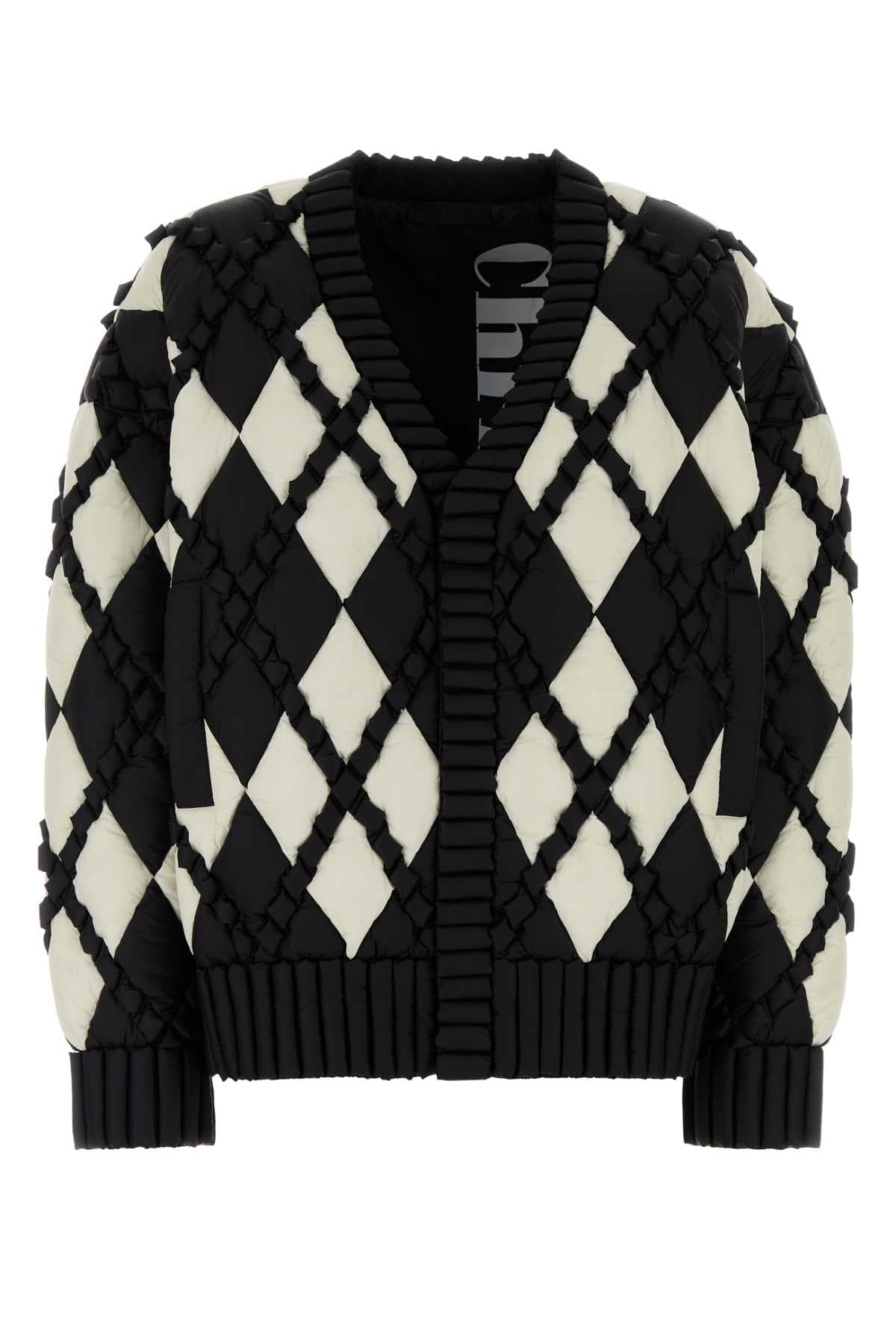 Two-tone nylon down jacket