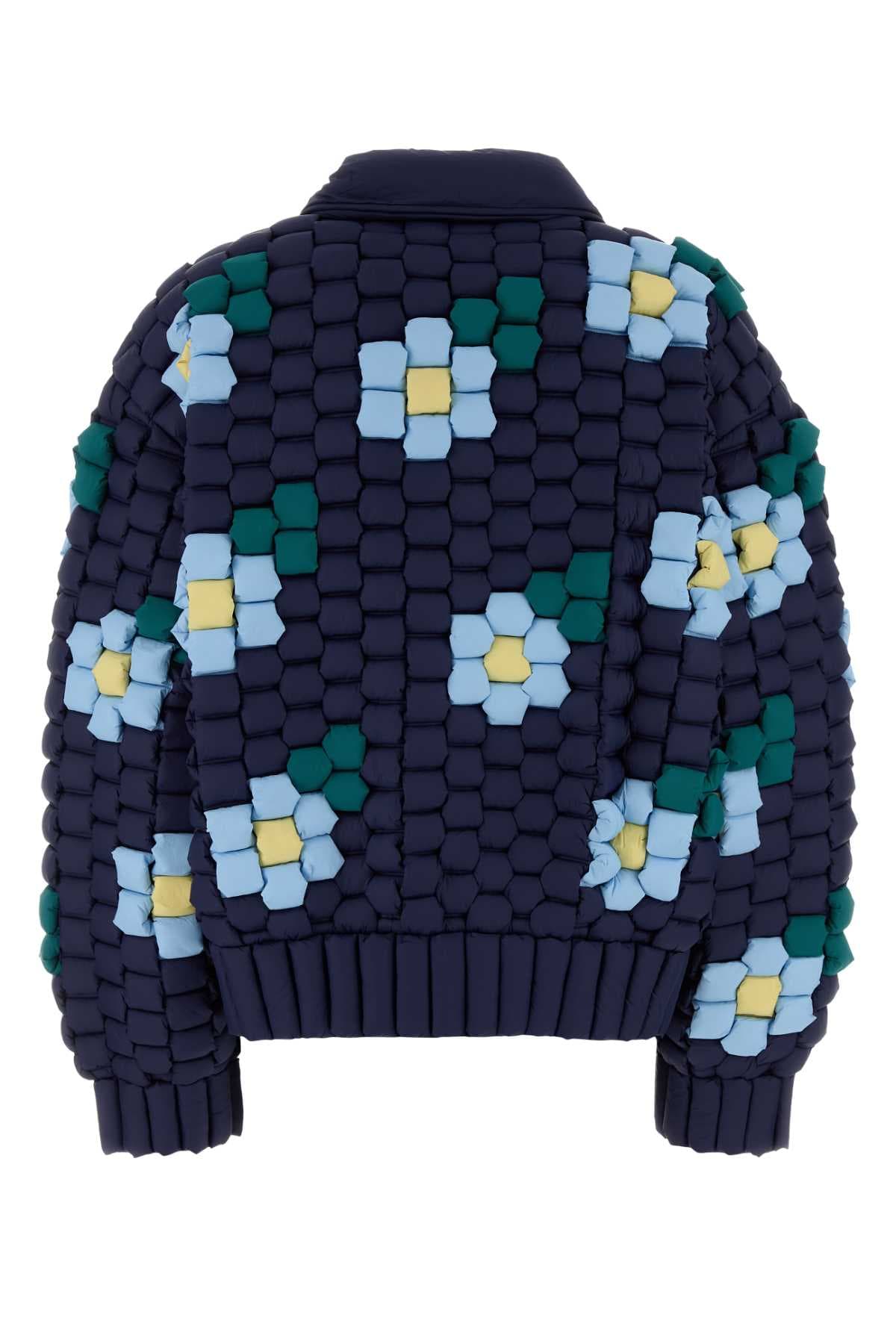 Navy blue nylon down jacket - мініатюра 2