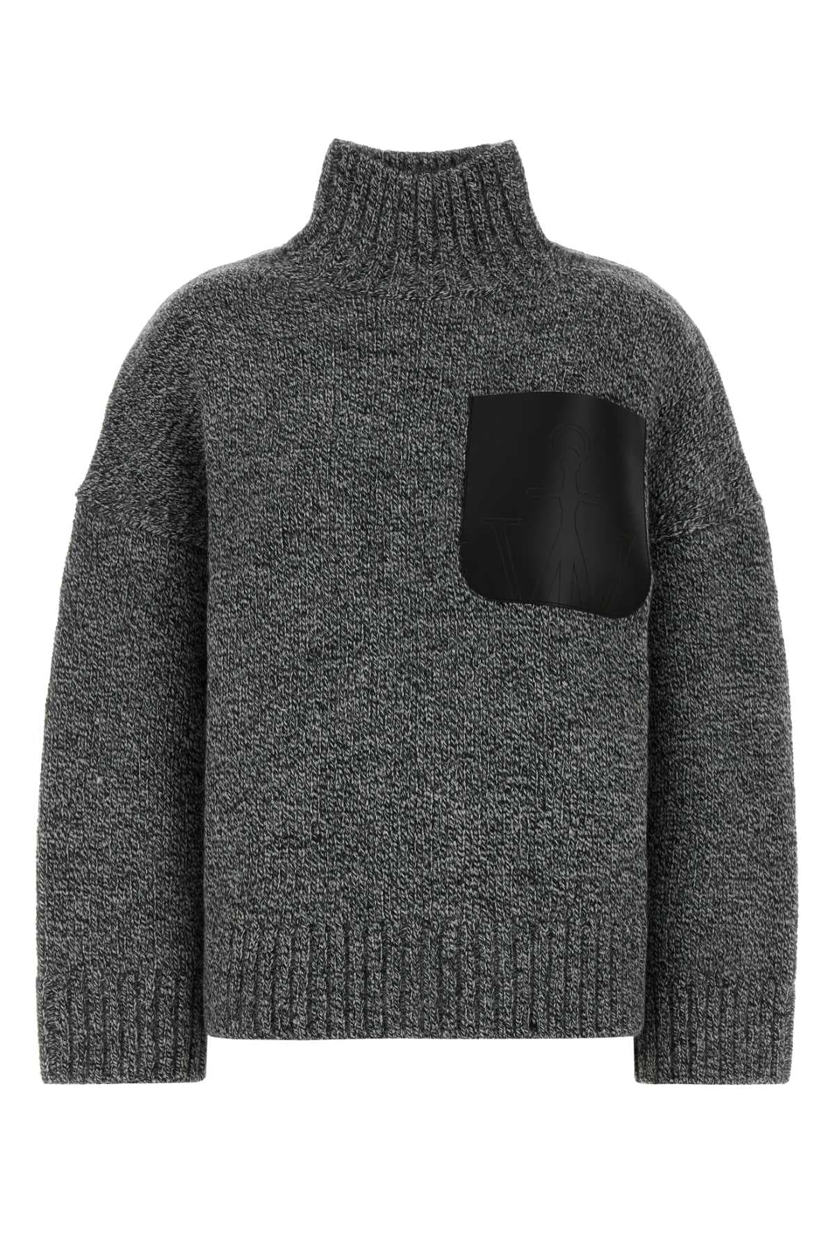 Melange grey wool blend sweater
