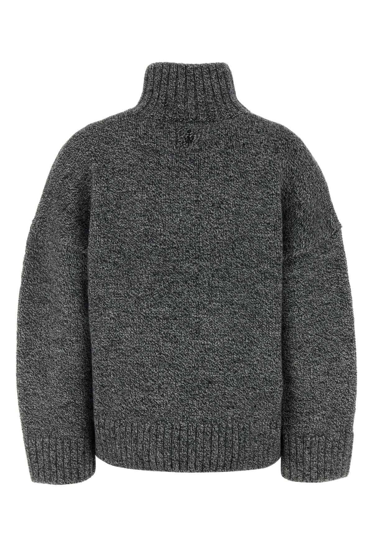Melange grey wool blend sweater - мініатюра 2