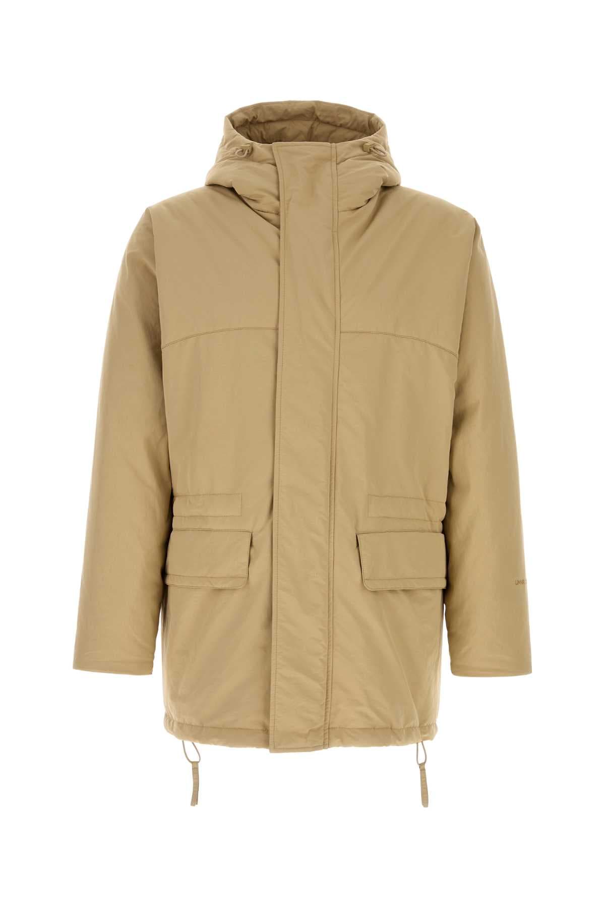 Beige polyester padded jacket