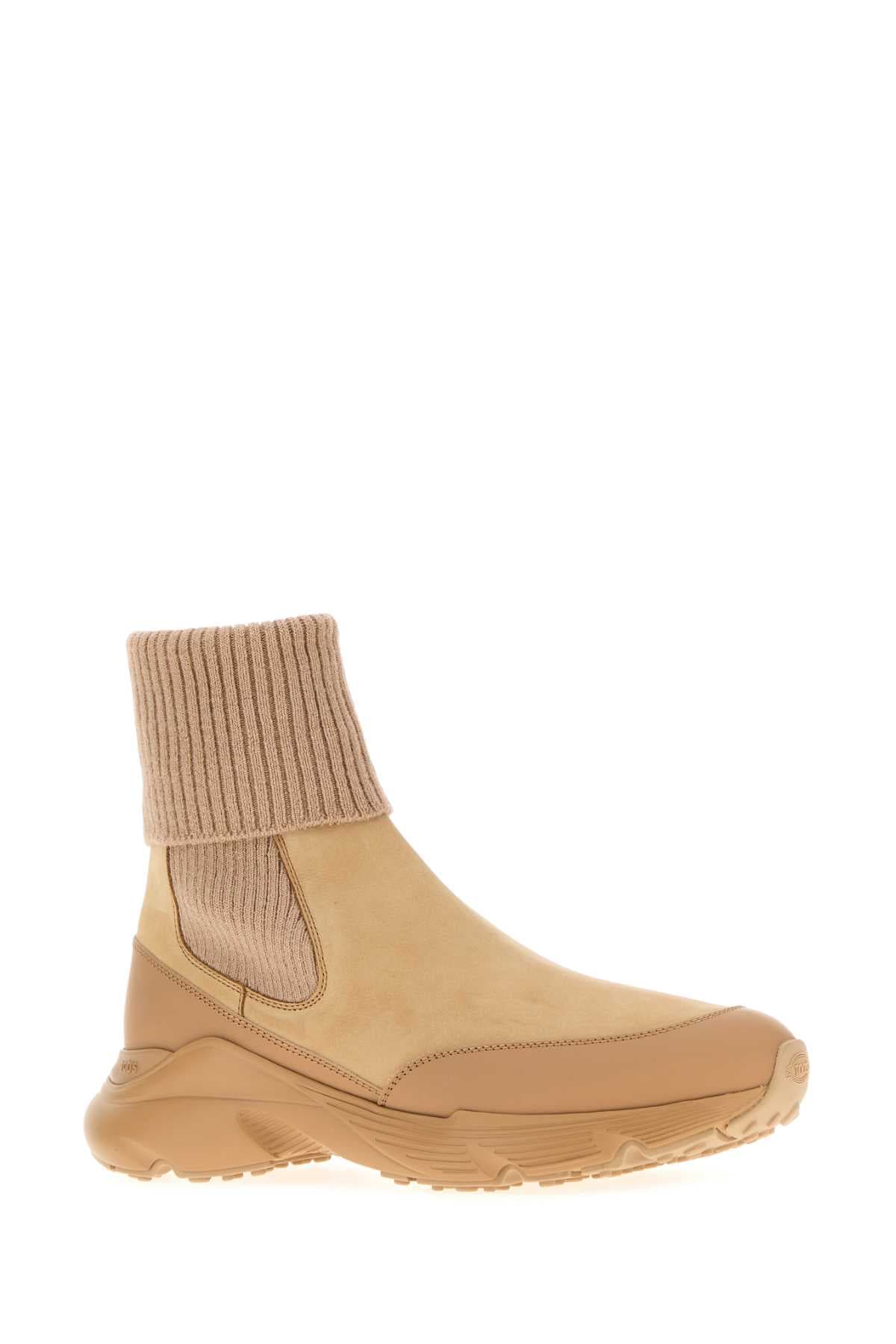 Beige suede ankle boots - мініатюра 2
