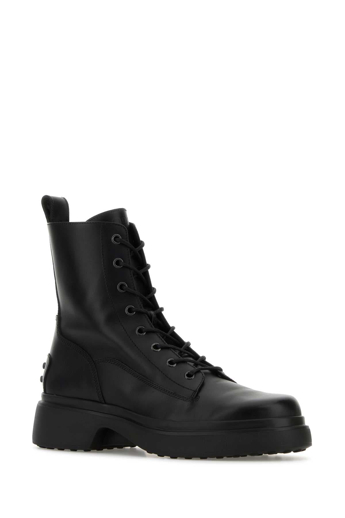 Black leather ankle boots - мініатюра 2