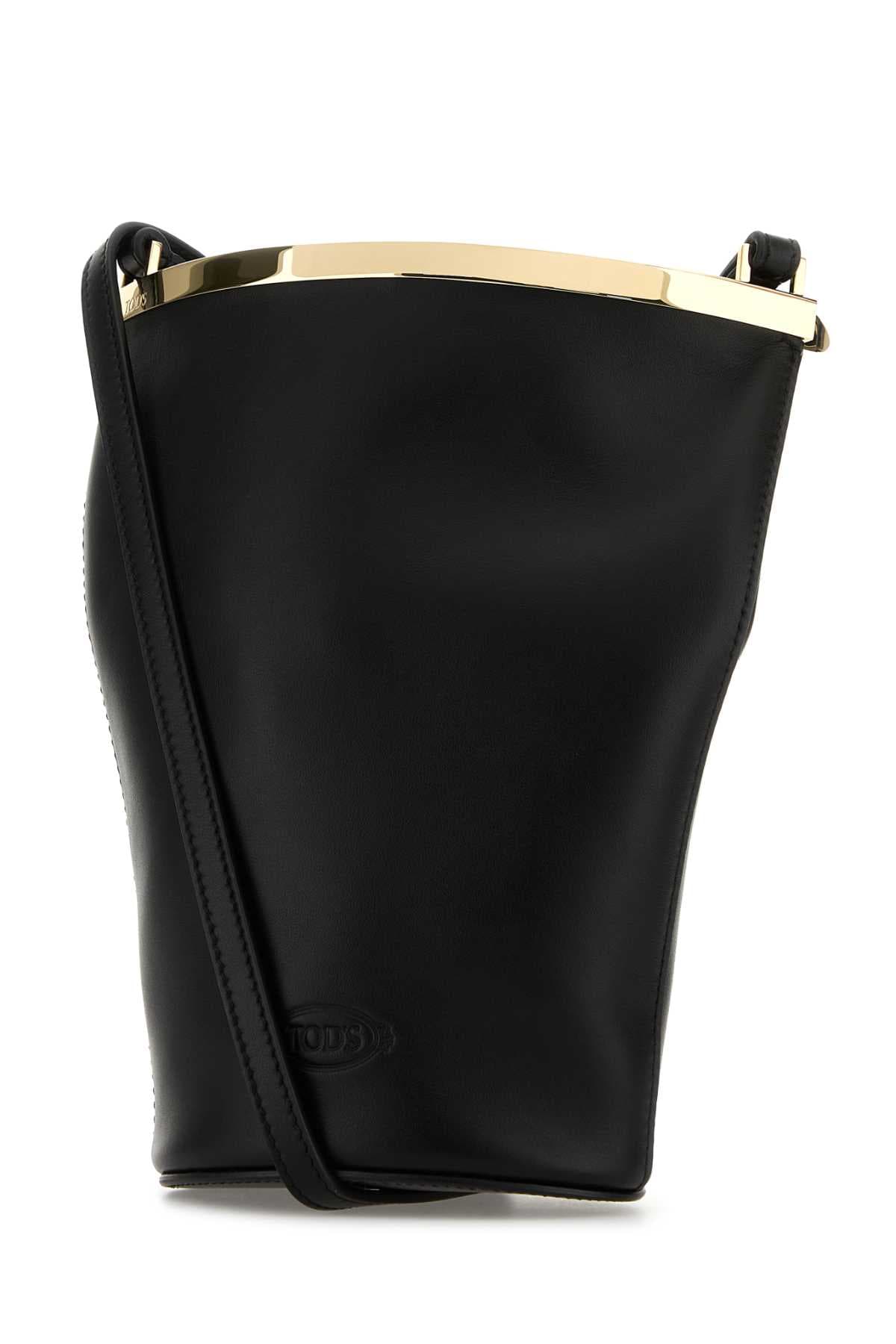 Black leather Magenta bucket bag - мініатюра 2