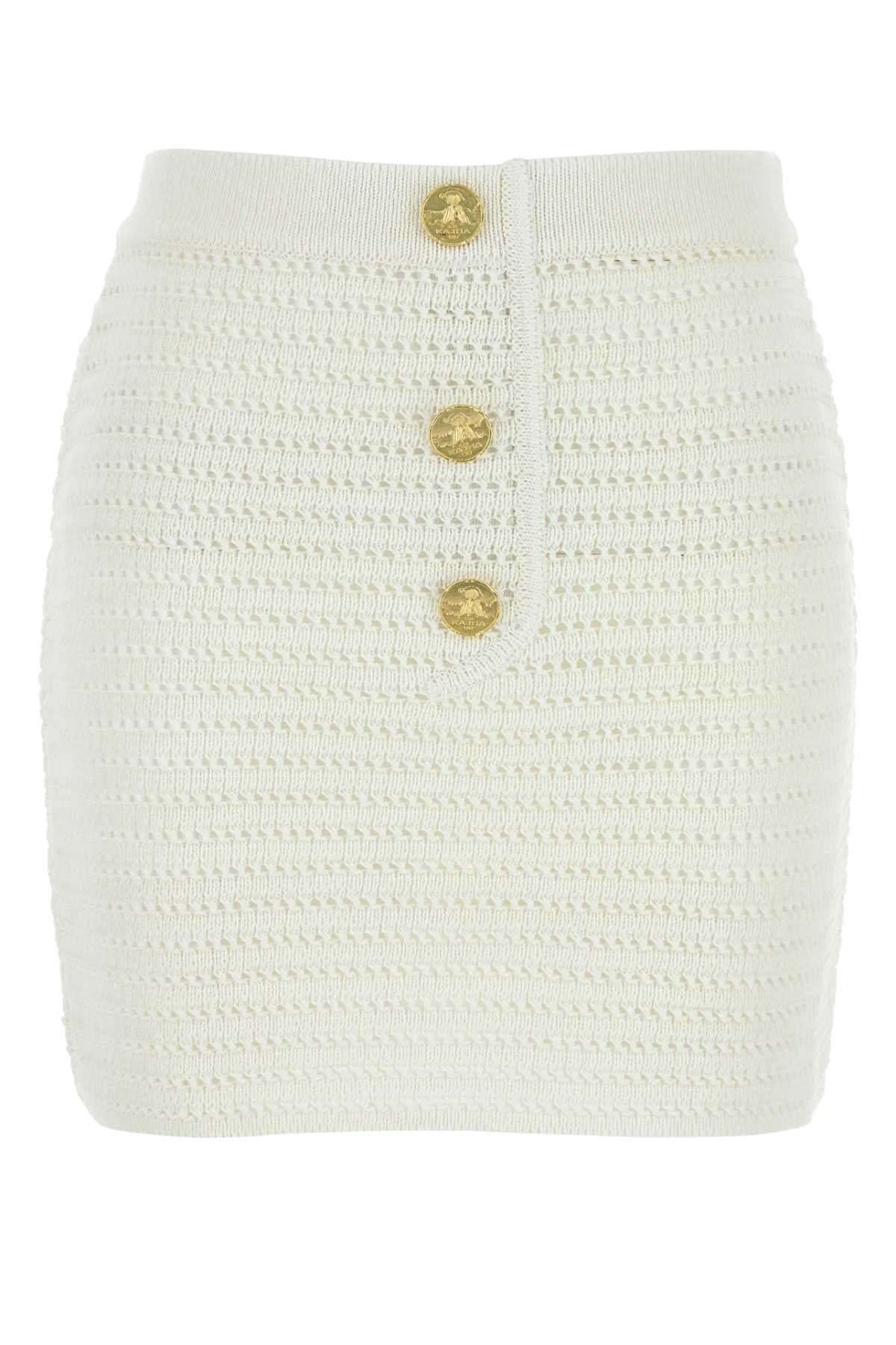 White crochet mini skirt