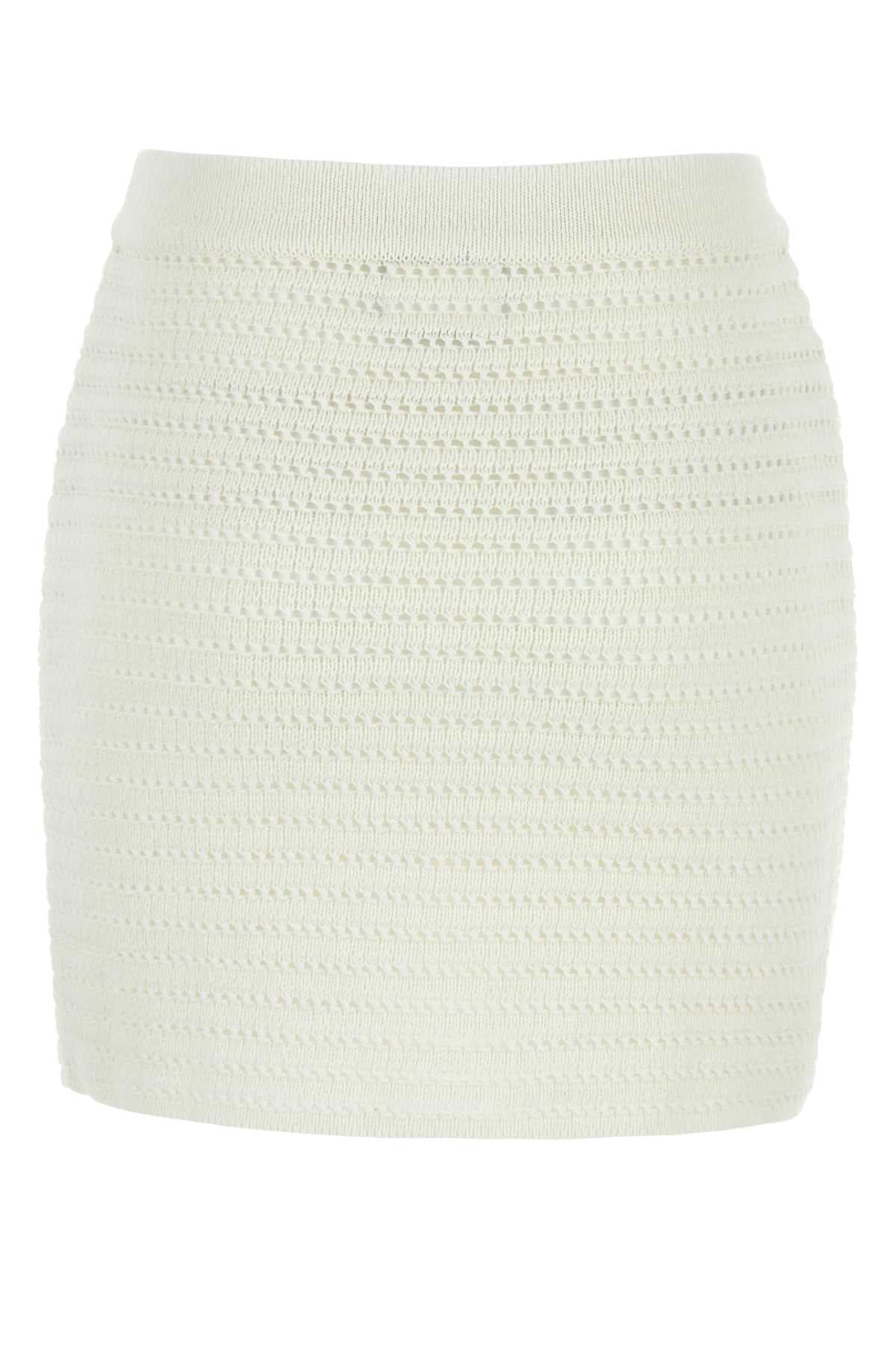 White crochet mini skirt - мініатюра 2