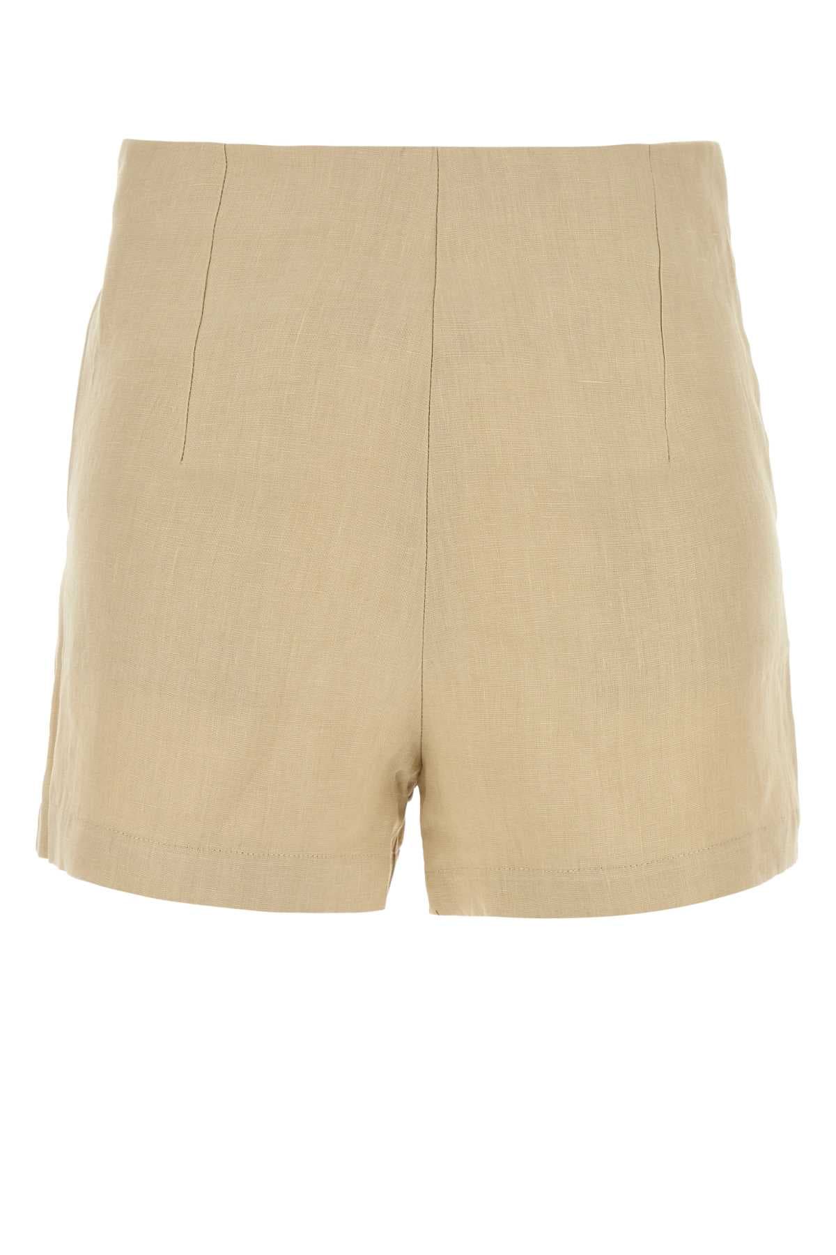 Beige linen Ezbet shorts