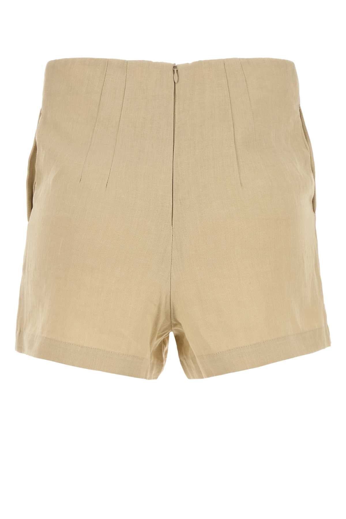 Beige linen Ezbet shorts - мініатюра 2