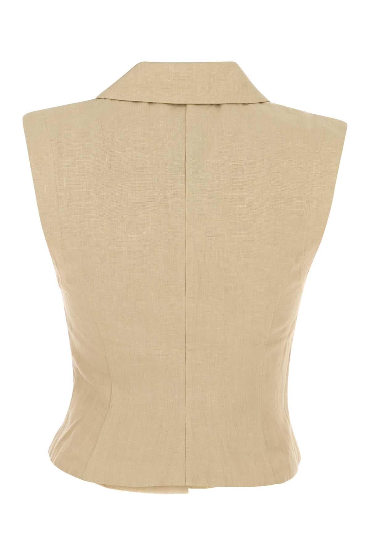 Beige linen Sawadah vest - мініатюра 2