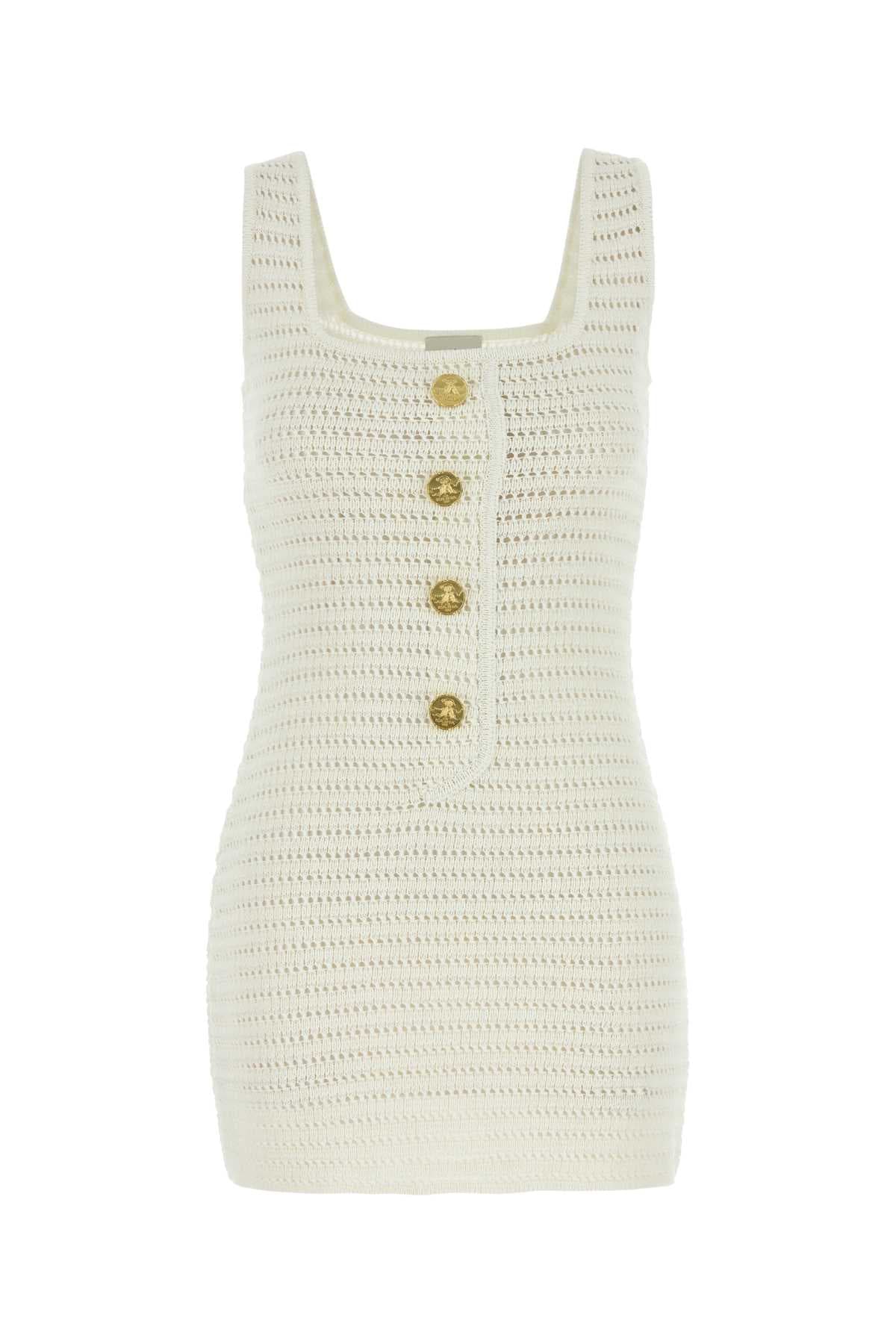 White crochet mini dress