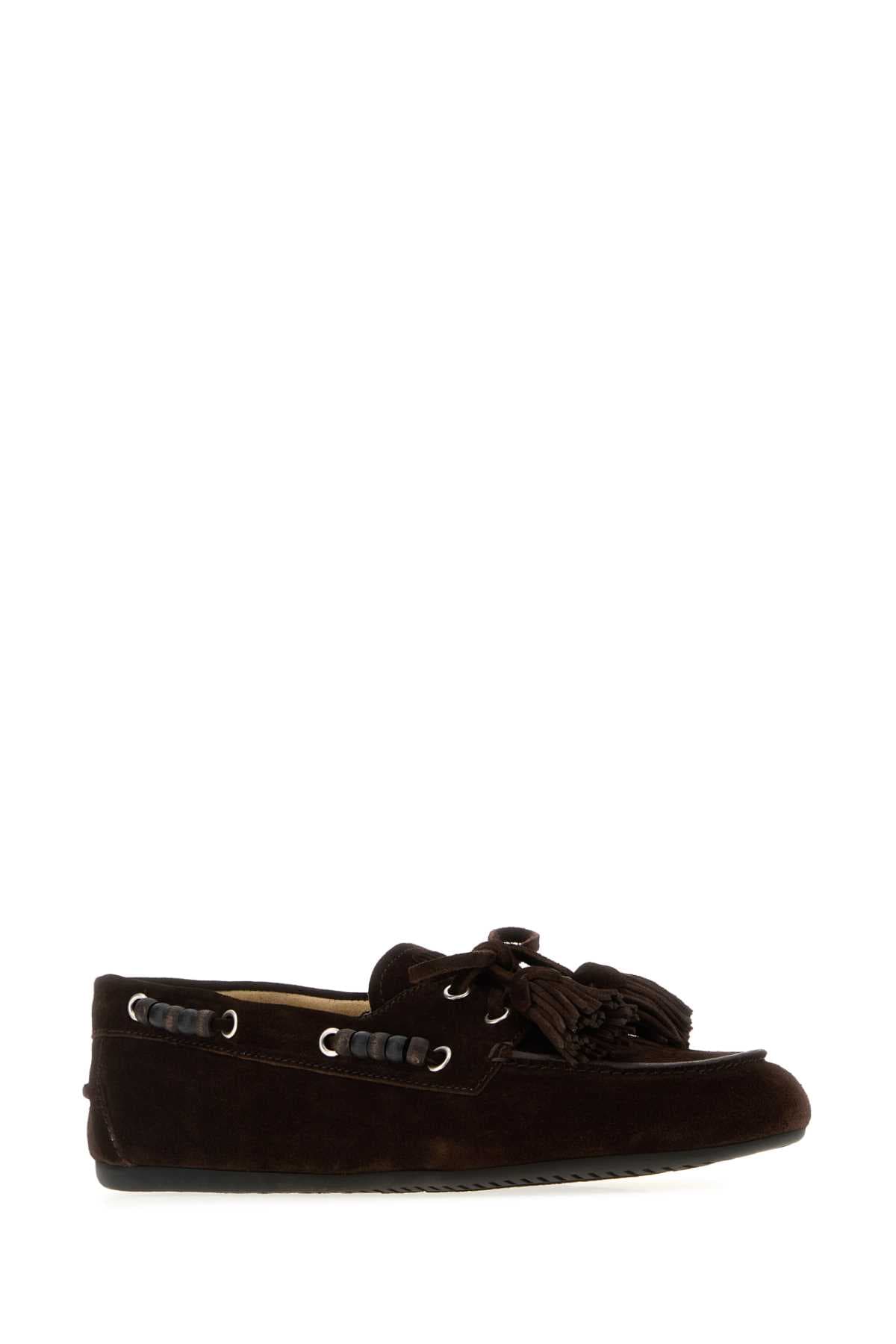 Dark brown suede loafers - мініатюра 2