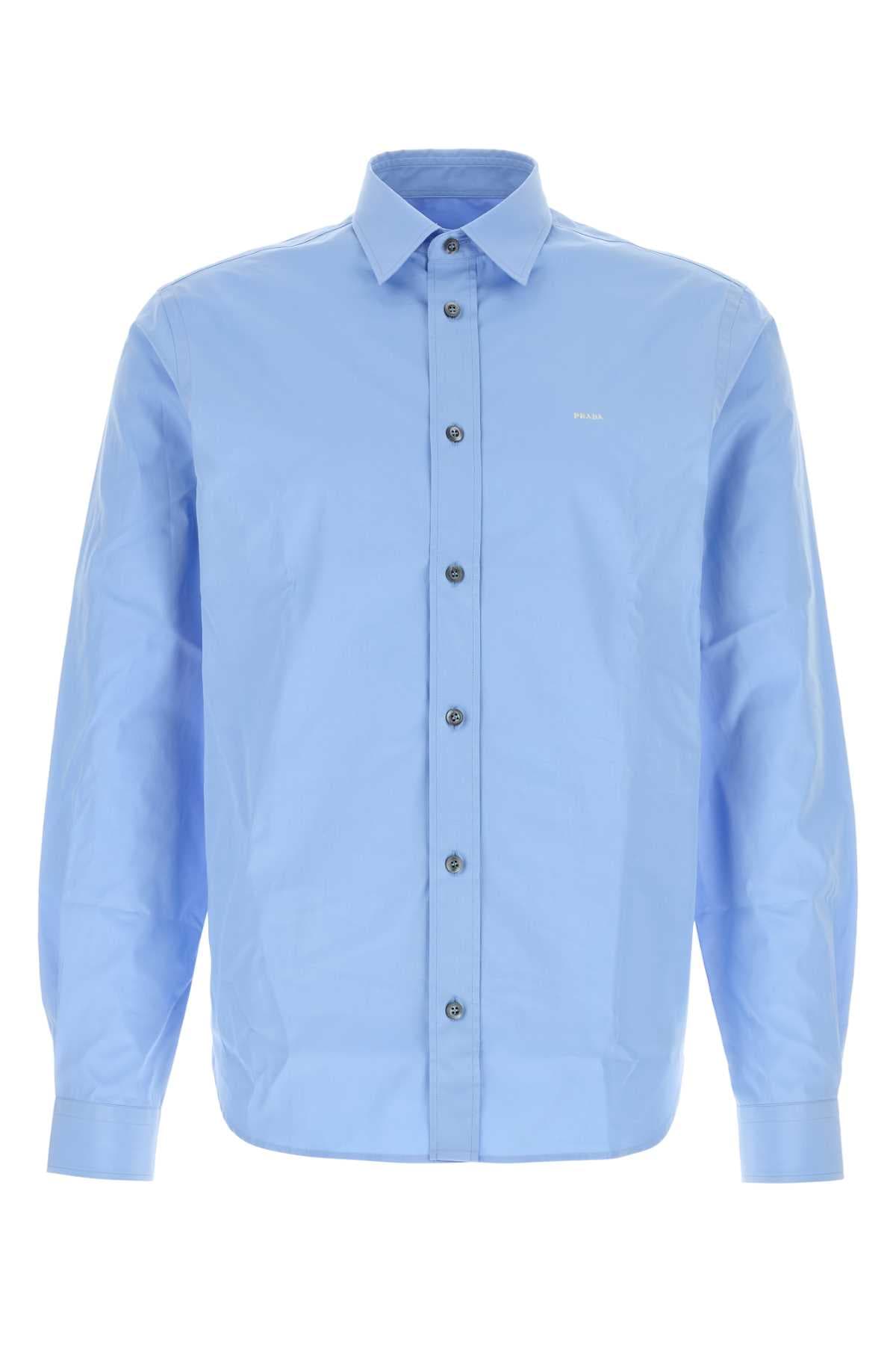 Cerulean blue poplin shirt