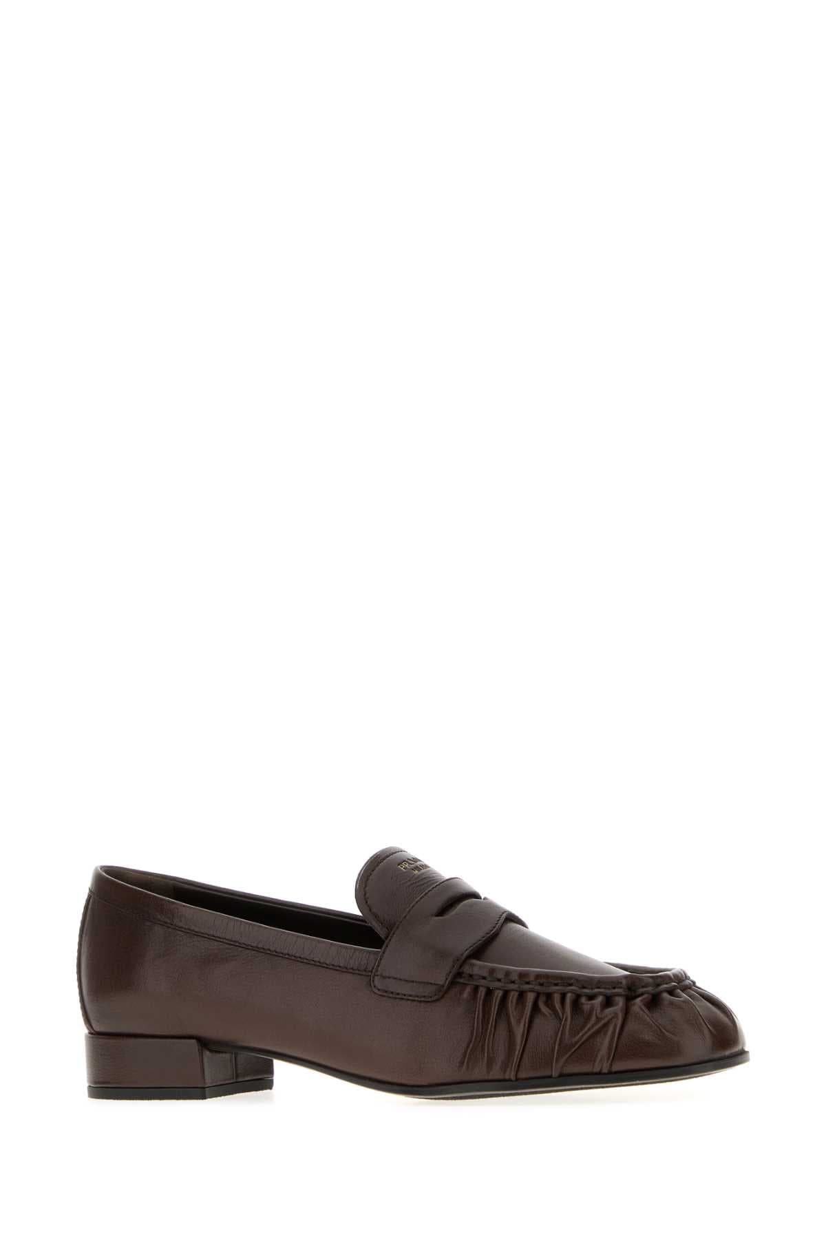 Dark brown leather loafers - мініатюра 2