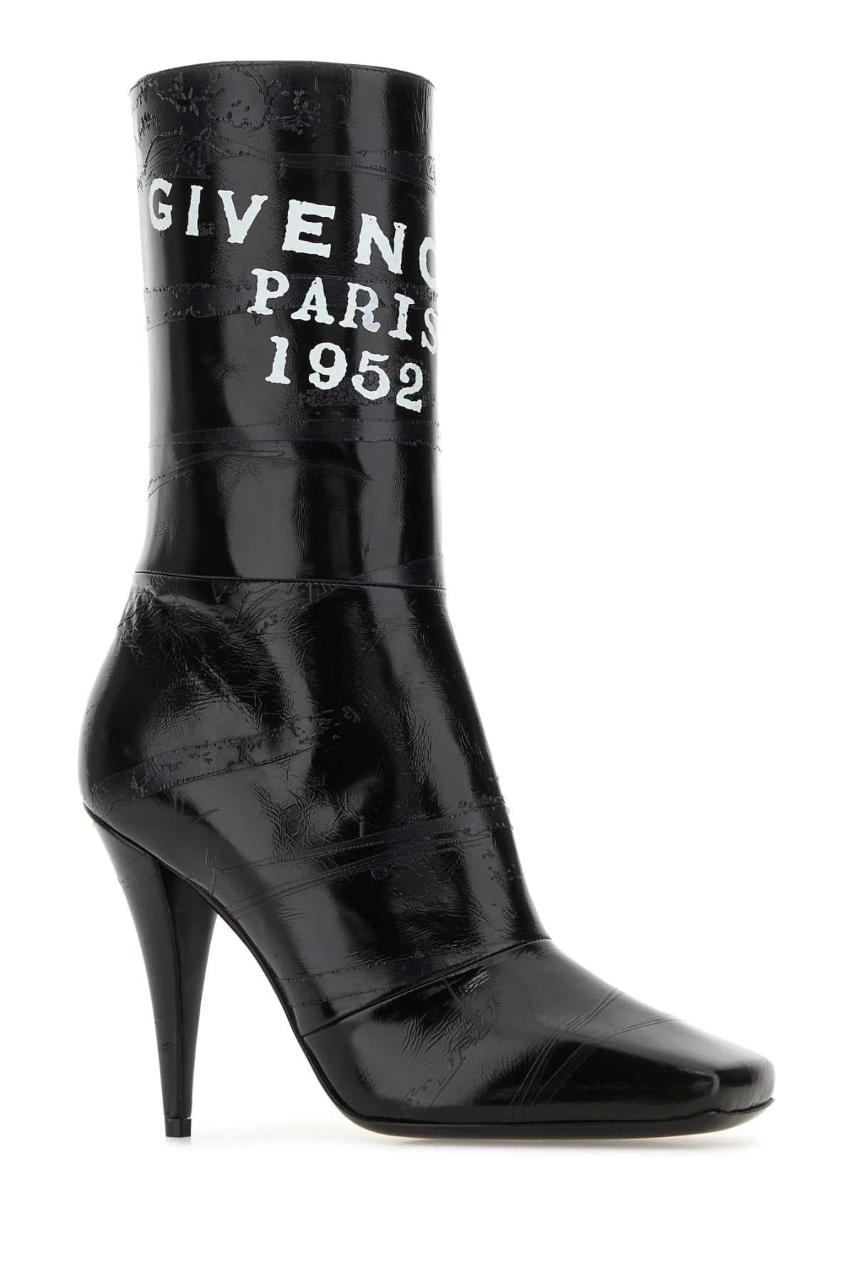 Black leather Sliced Square GIVENCHY Tape ankle boots - мініатюра 2