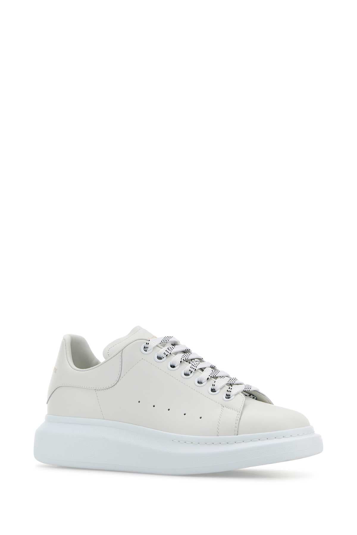 Chalk leather sneakers with chalk leather heel - мініатюра 2