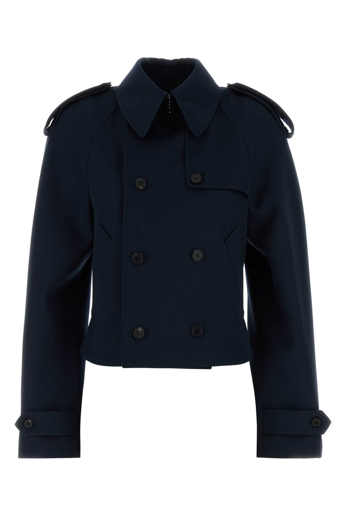 Midnight blue wool trench coat