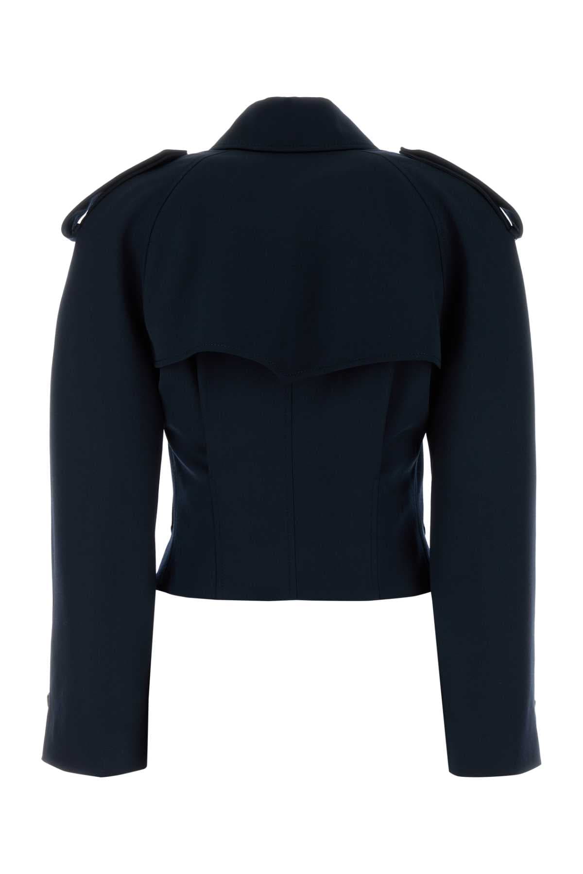 Midnight blue wool trench coat - мініатюра 2