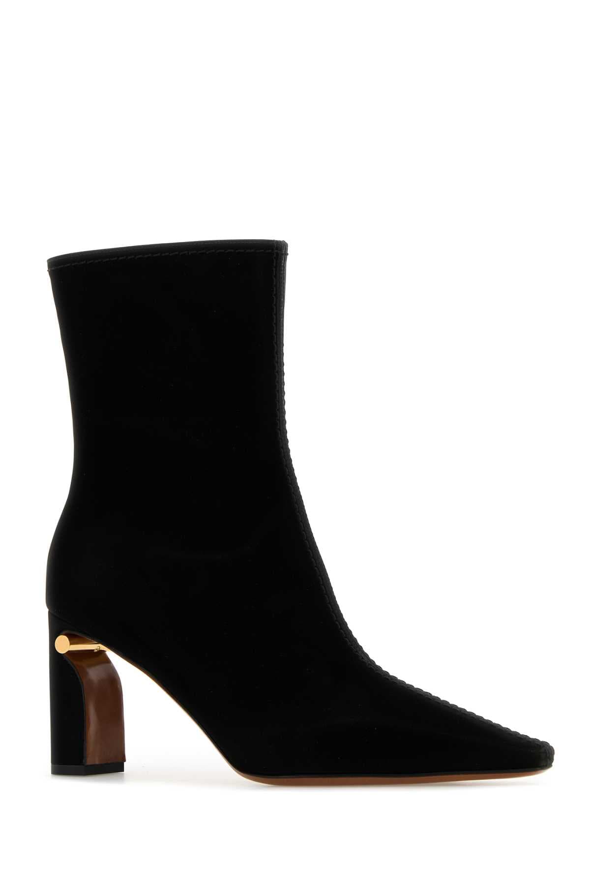 Black fabric ankle boots - мініатюра 2