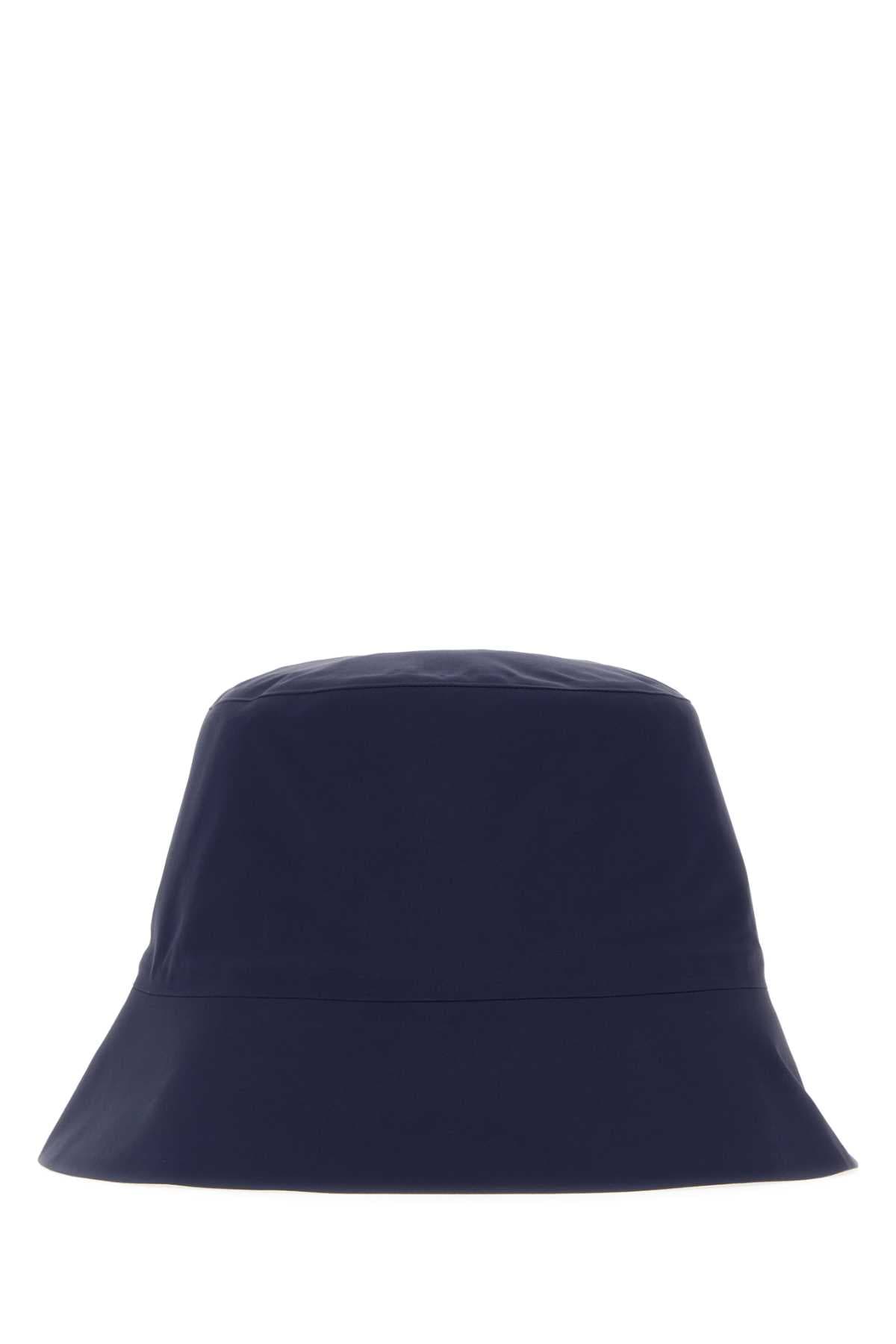 Blue nylon bucket hat
