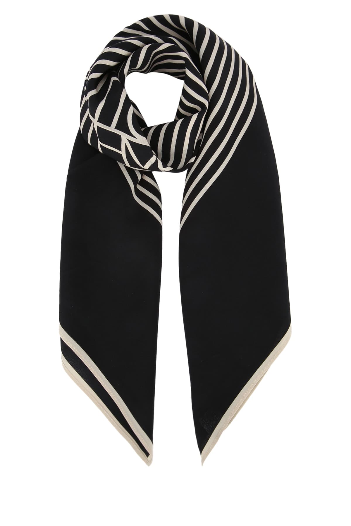 Centered monogram silk scarf
