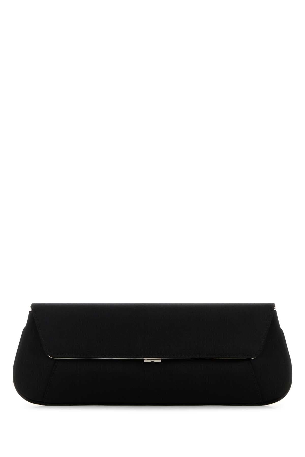 Black satin Ami clutch